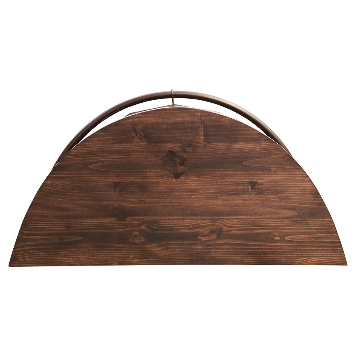 Curved Wooden Bar (Dark Finish) with a Foot Rail 63"x31"x42"