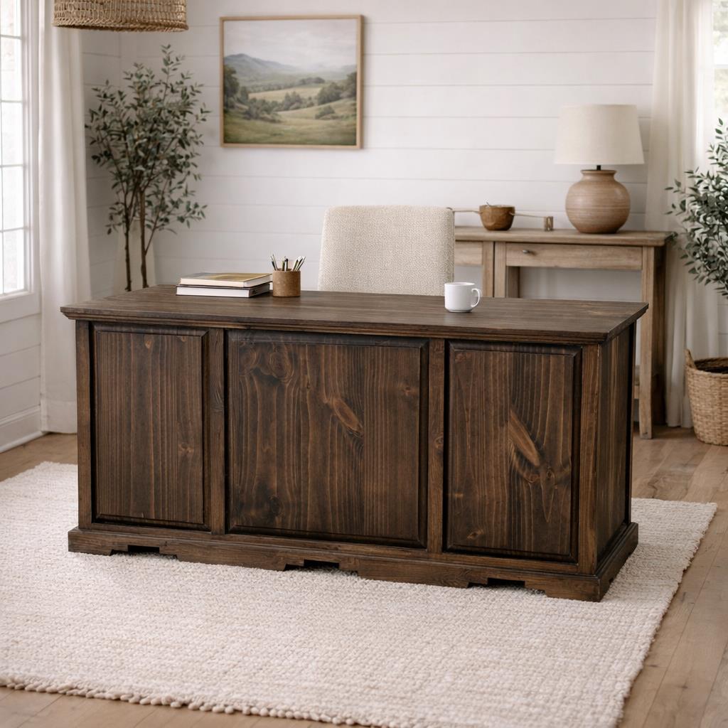 Desert Dusk Hand-Carved Executive Desk