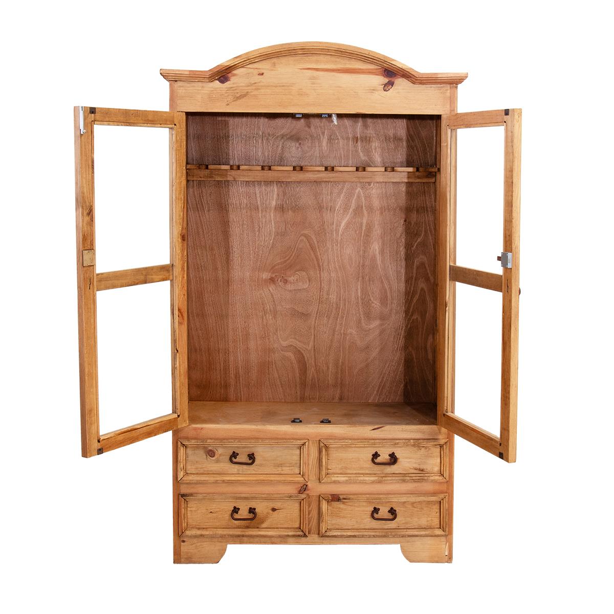 Gold Spur II Gun Cabinet w/ Built-In Rack | Glass Display & Handcrafted Wood