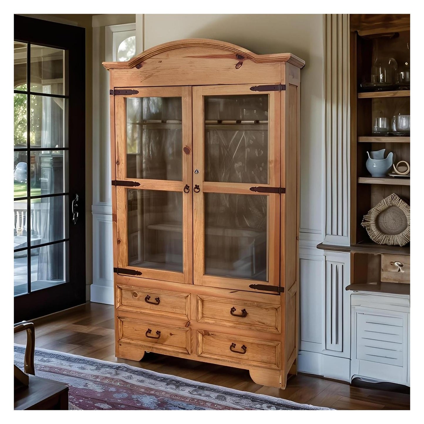 Gold Spur II Gun Cabinet w/ Built-In Rack | Glass Display & Handcrafted Wood