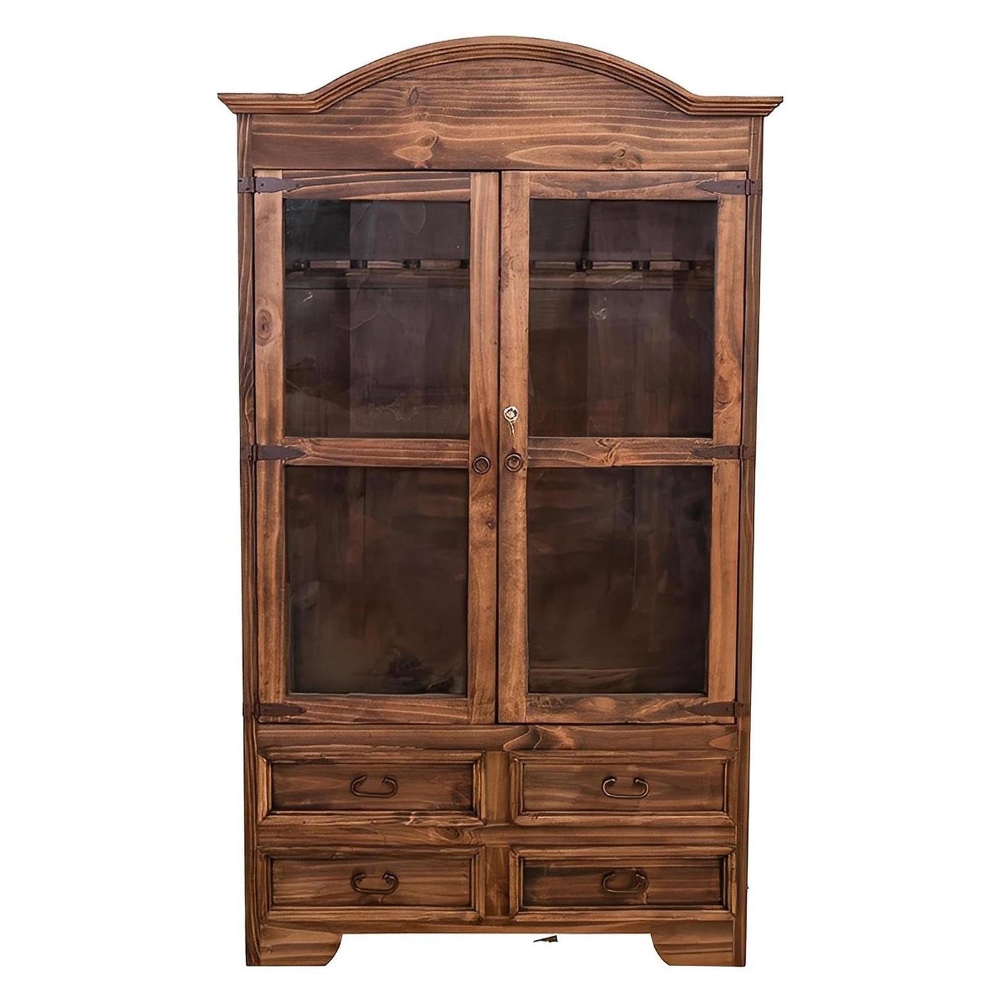 Gold Spur Gun Cabinet w/ Built-In Rack | Glass Display & Handcrafted Wood