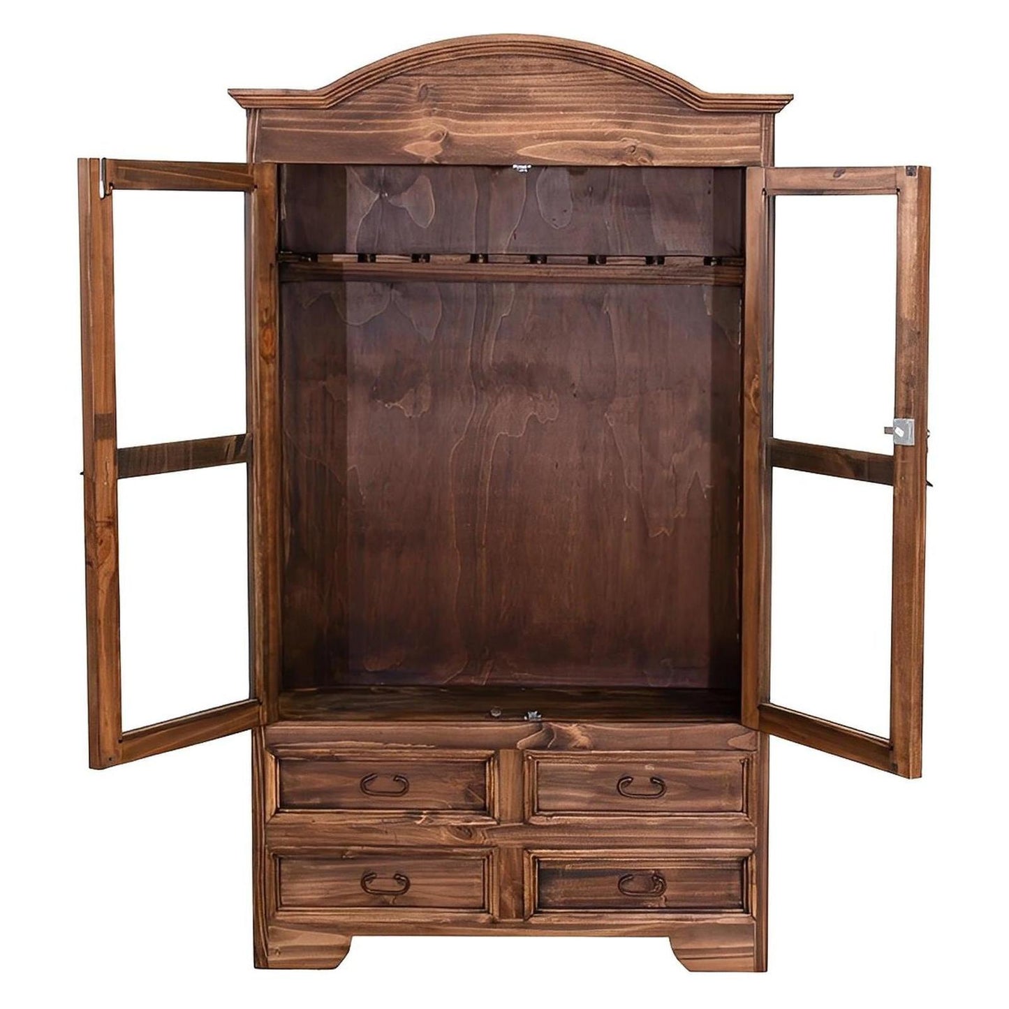 Gold Spur Gun Cabinet w/ Built-In Rack | Glass Display & Handcrafted Wood