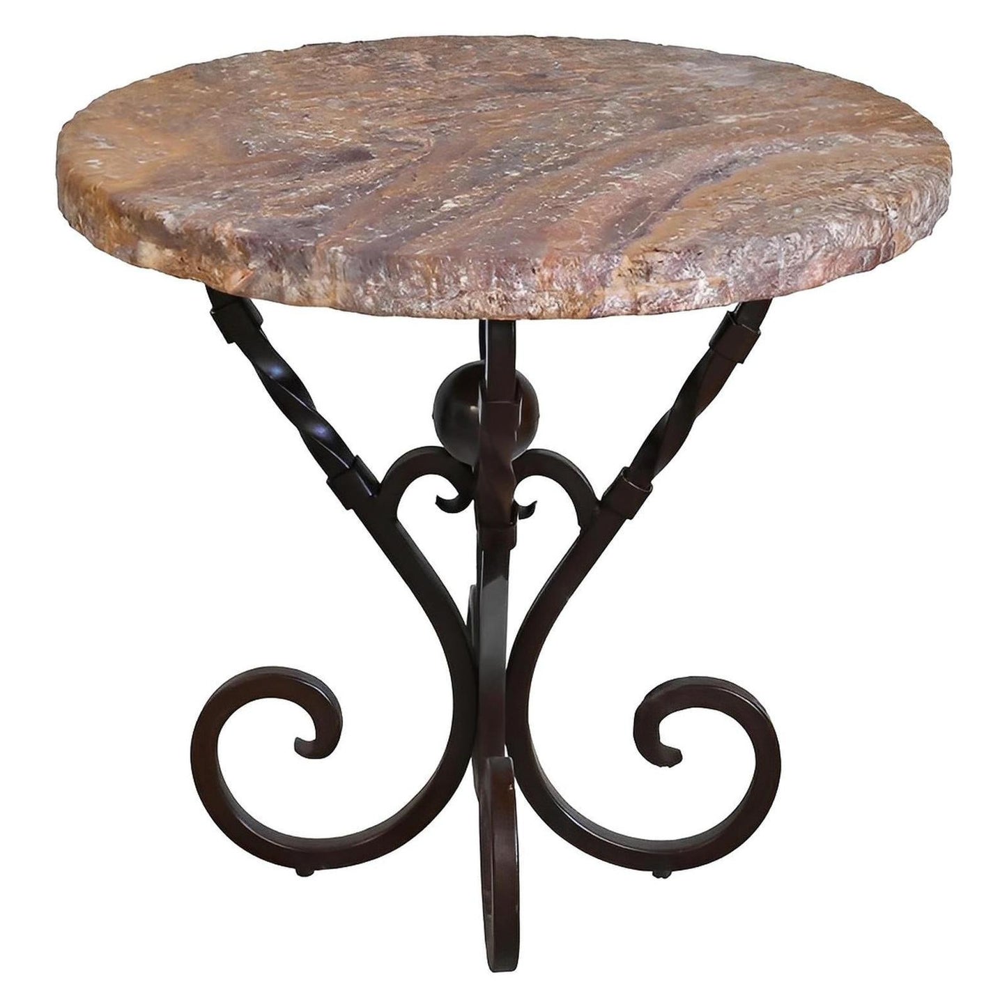 Valencia Stone-Top End Table with Iron Base (2-Pack)