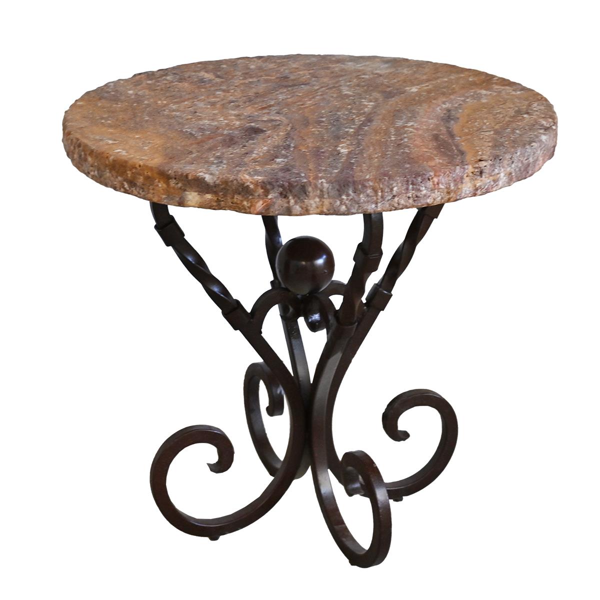Valencia Stone-Top End Table with Iron Base (2-Pack)