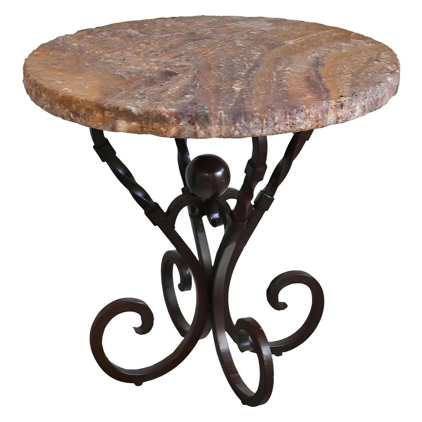 Valencia Stone-Top End Table with Iron Base (2-Pack)