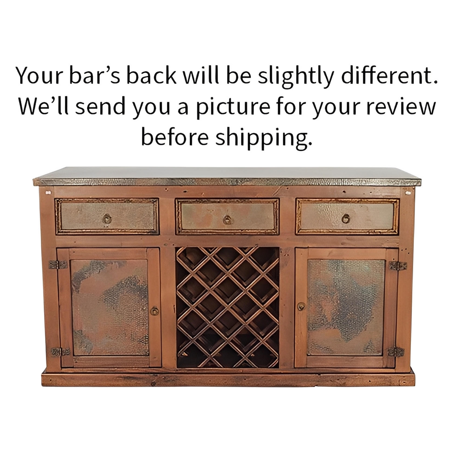 THE BLACKSMITHS BAR II | VERDI-GRIS COPPER INSERTS, FORGED IRON, WINE RACK