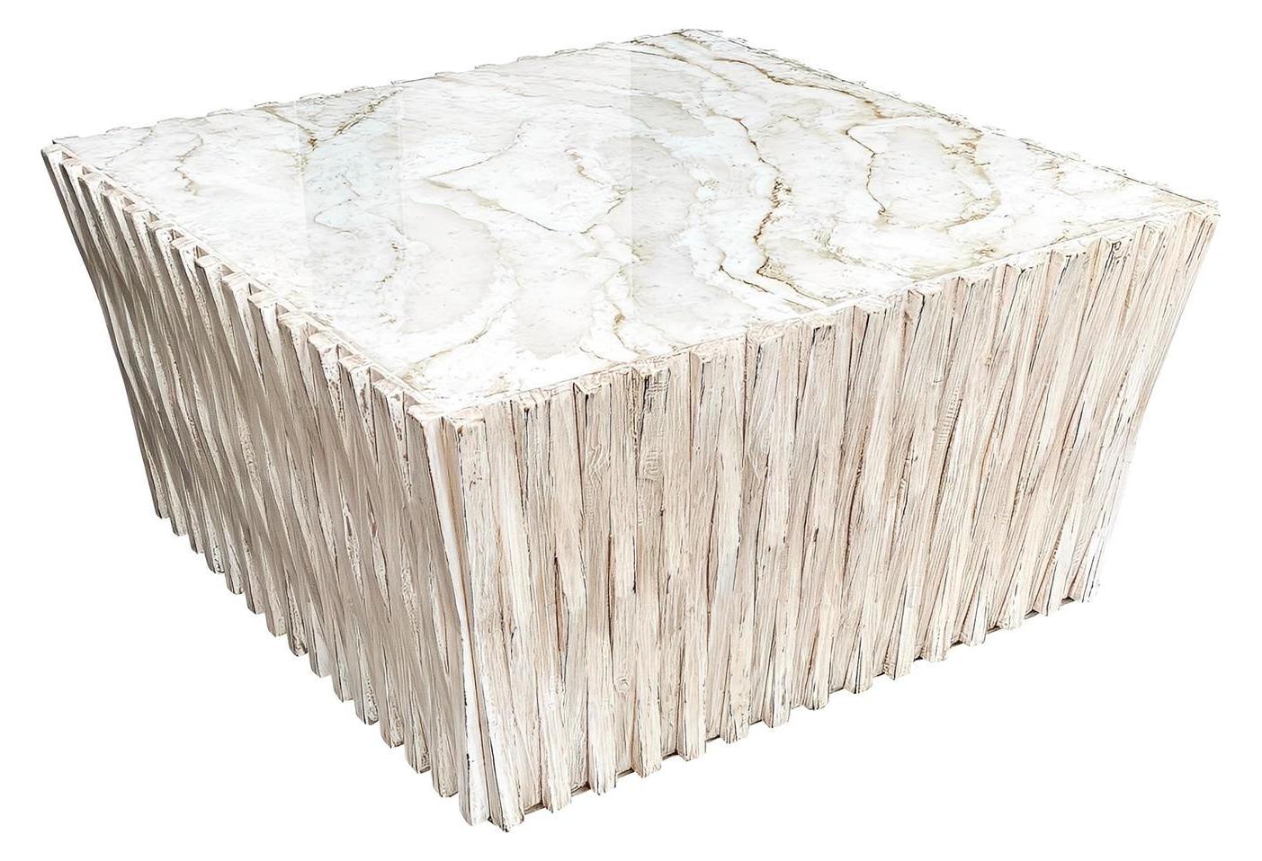 Mornac-sur-Seudre Coffee table - Rectangle, Silver, Ribbed Sides