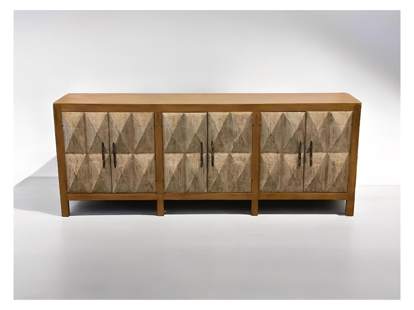 Golden Oak Paris Dining Room Buffet Table 86 Inch Length 34.5 Deep