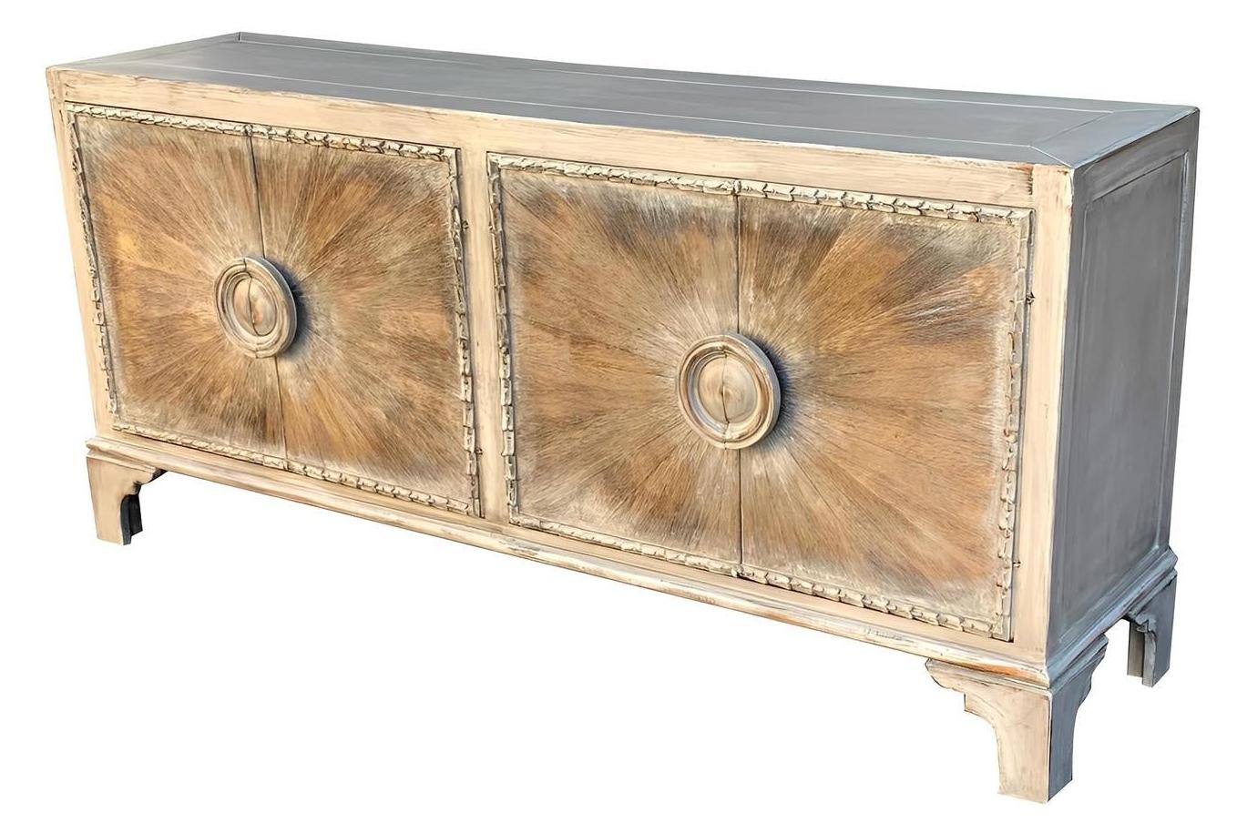 Chamerolles Ivory Handcrafted Dining Room Buffet Table In Antique Finish 19.5 x 78 x 36