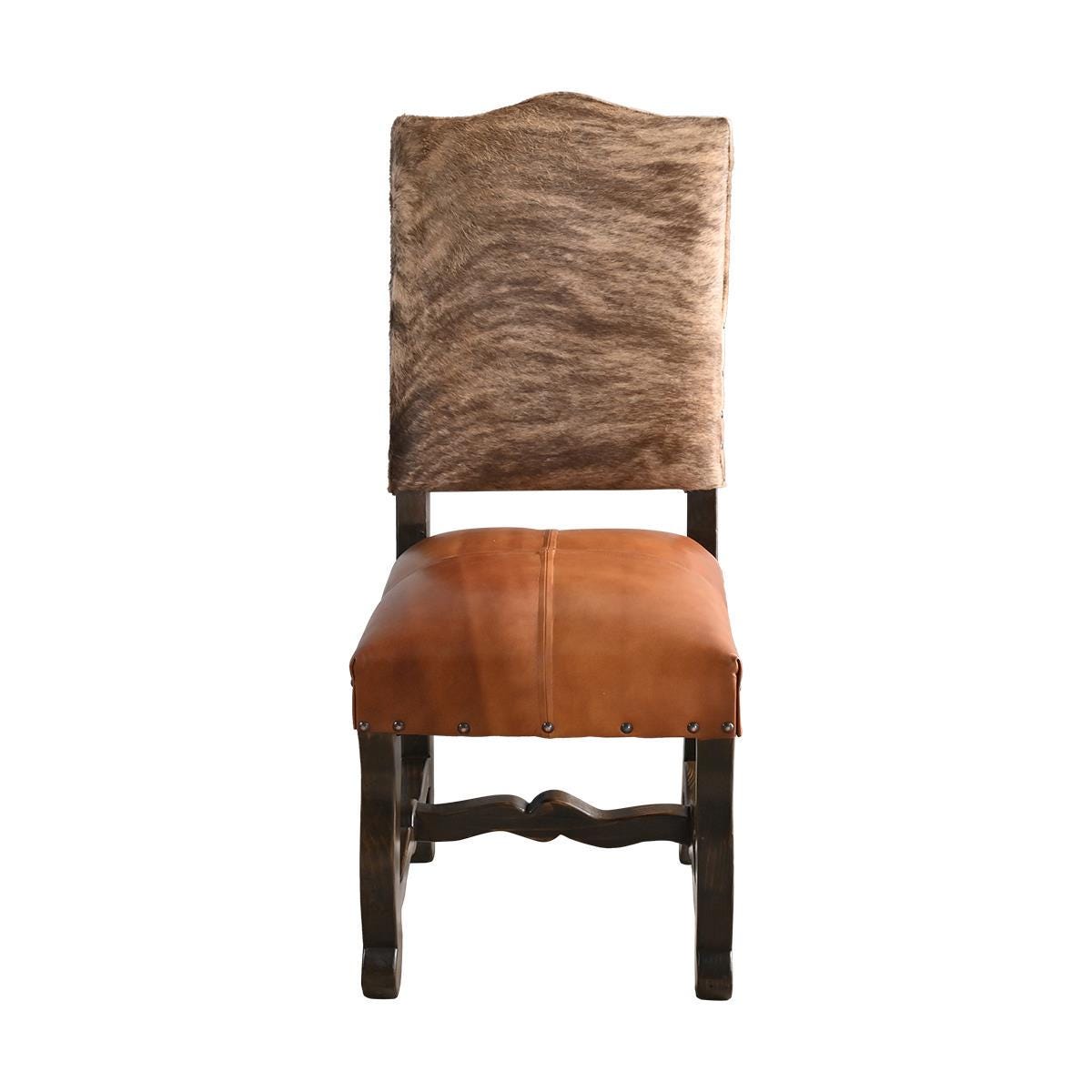 Cattleman's Dining Chairs (Set of 2) - Genuine Cowhide & Leather