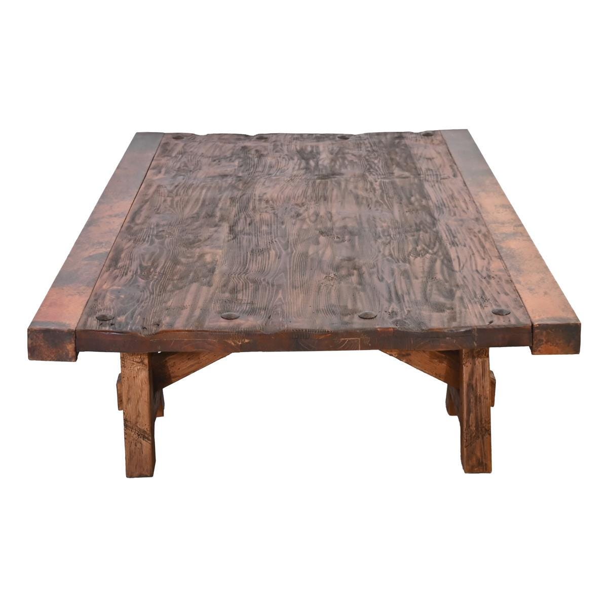 Sawyer Ranch Coffee Table with Copper Edges - 48" W x 36" D x 20" H