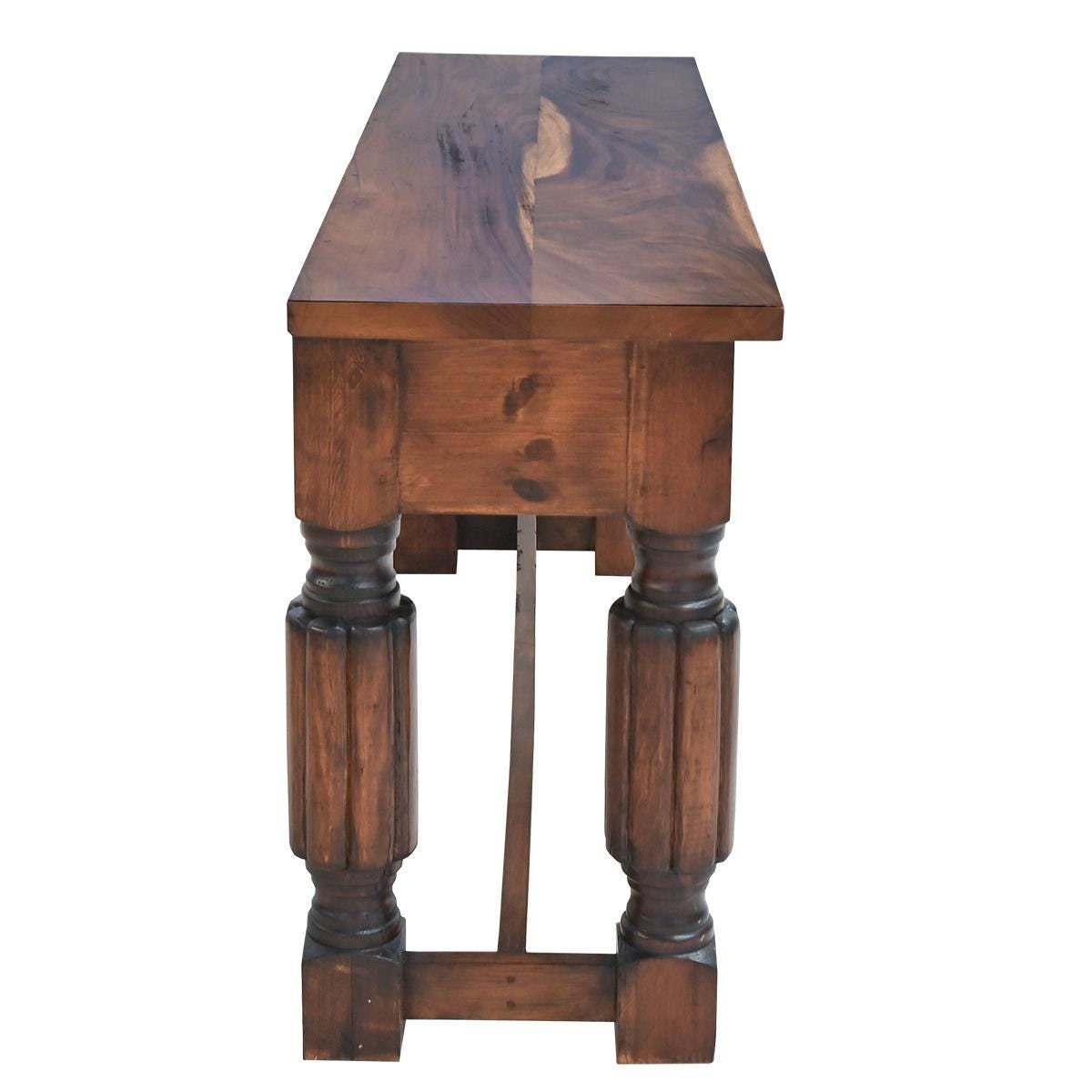 Lucky Horseshoe Hand Carved Console with Parota Top - 72 x 20 x 34.5"