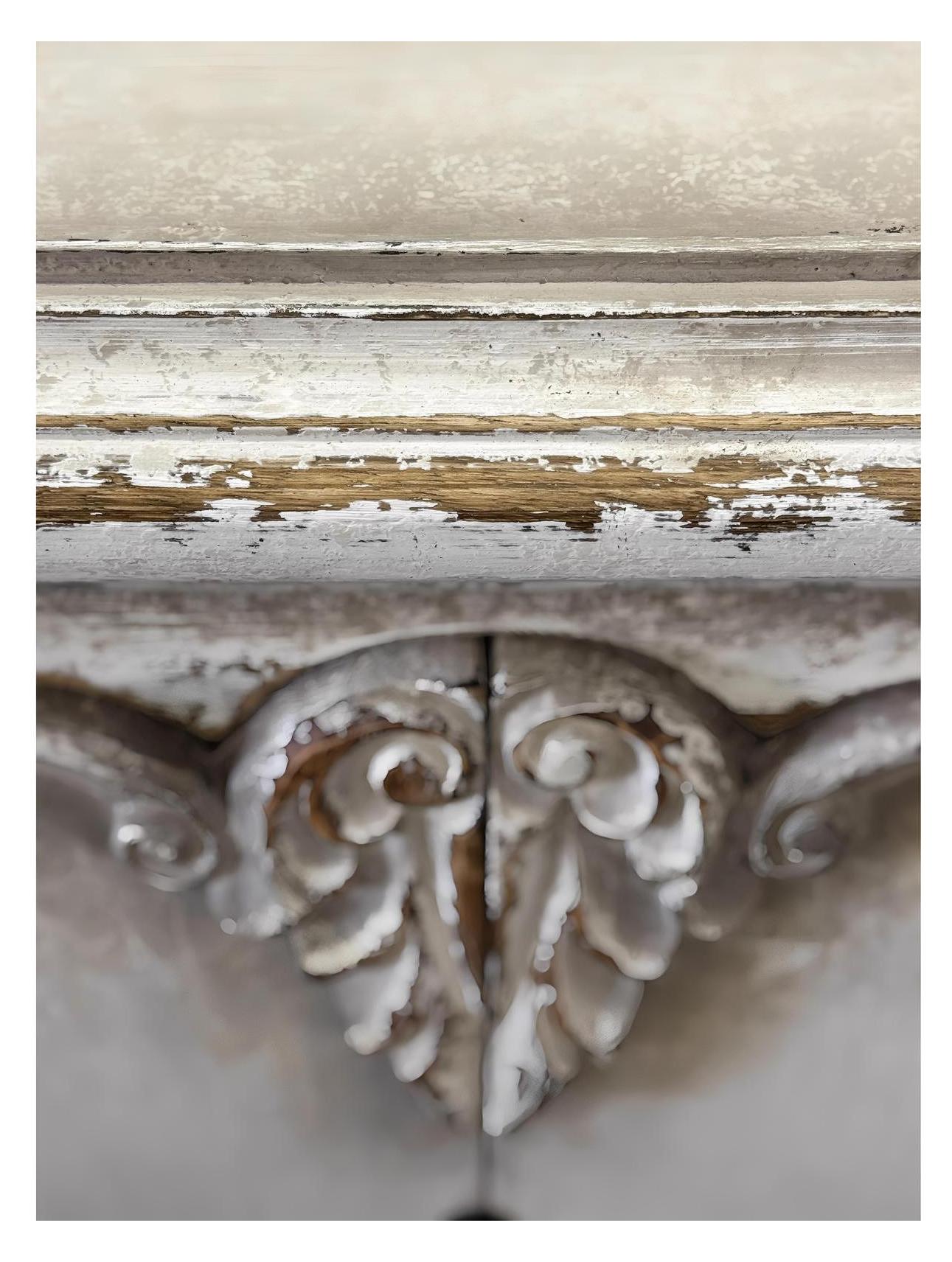 Valmer Ivory Distressed Dining Buffet Table Handcrafted 77 x 17 x 46 Elegant