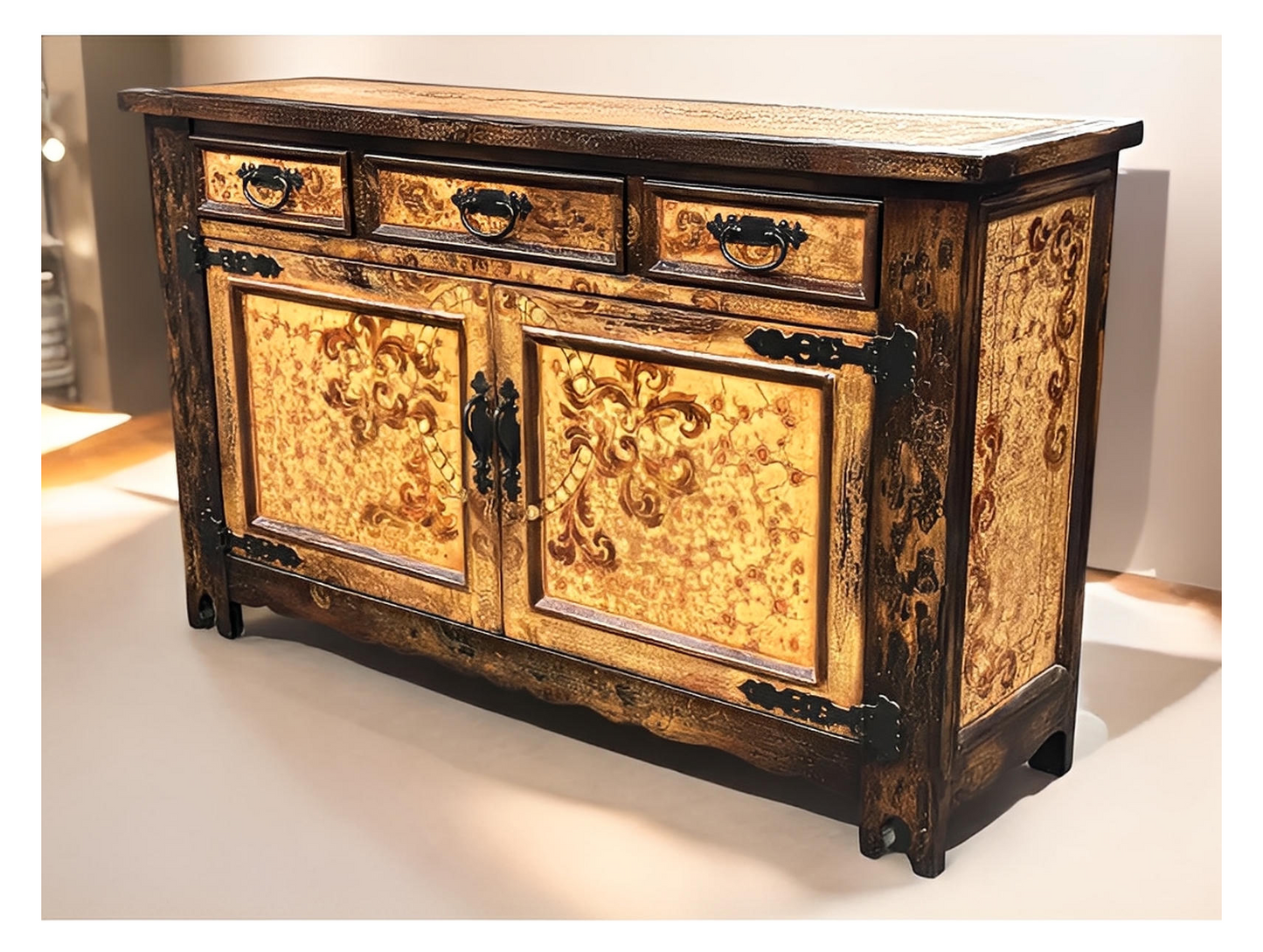 Saché Balzac Antique Walnut Dining Room Buffet Table - 19 x 65 x 39