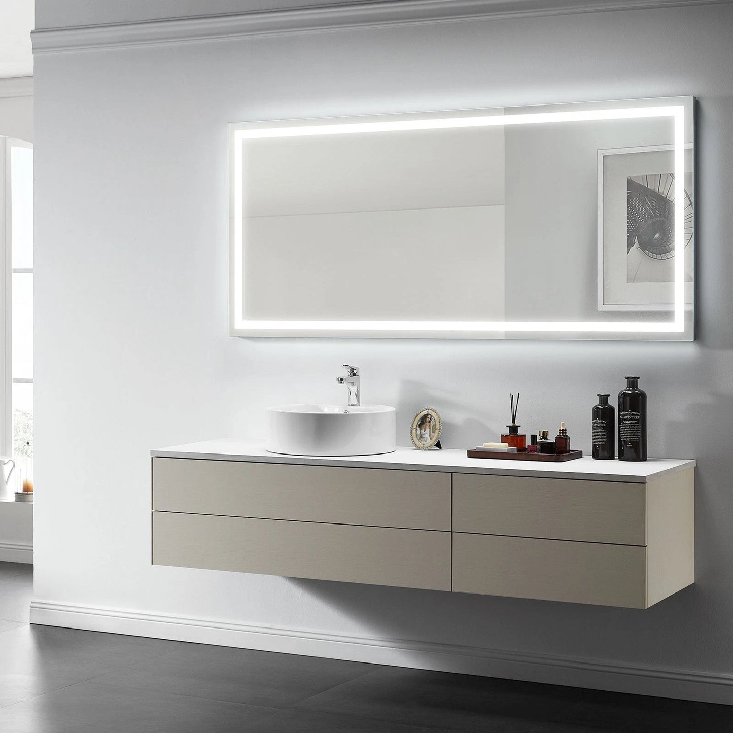 ZEPHYR LED LIGHTED BATHROOM VANITY RECTANGLE MIRROR - 70 x 32