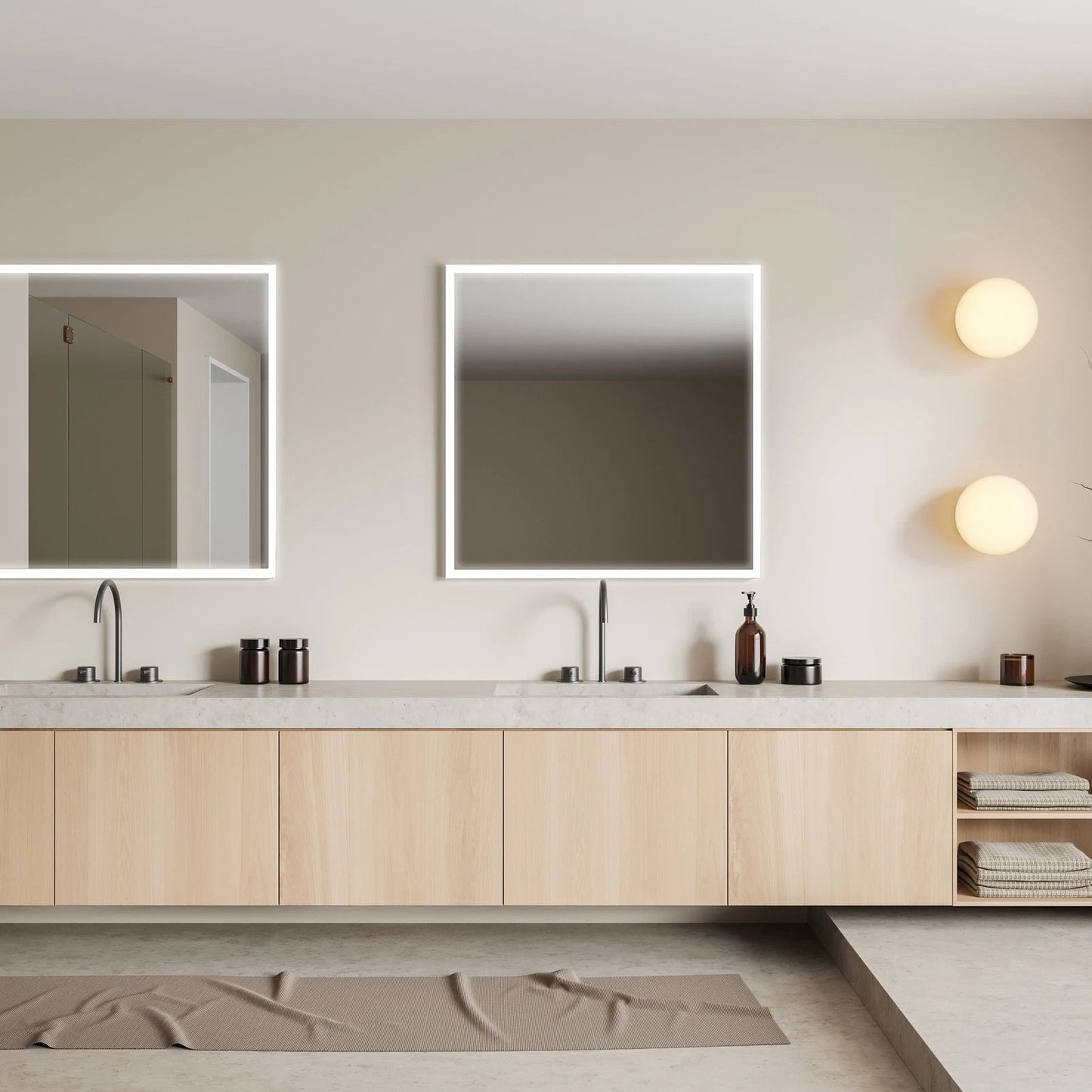 ZEPHYRA LED LIGHTED BATHROOM VANITY RECTANGLE MIRROR - 26 x 20