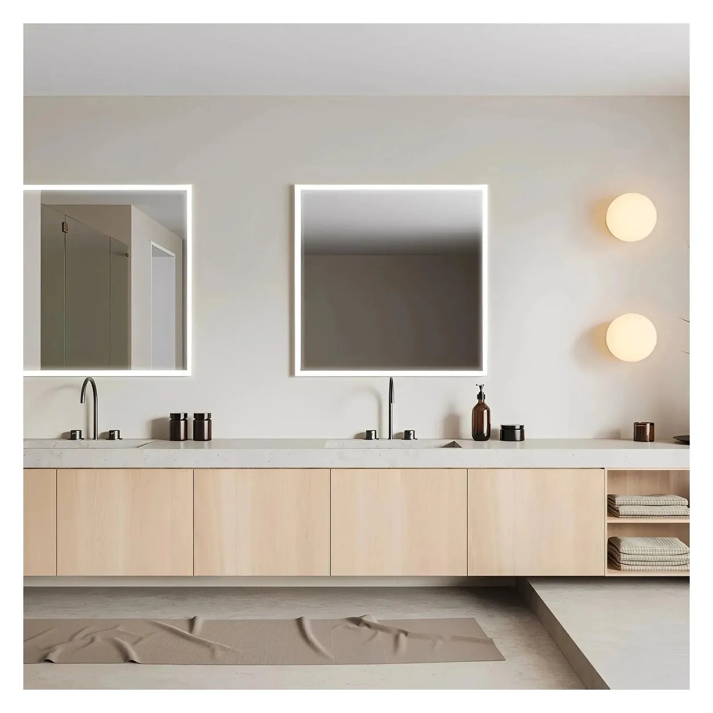 ZEPHYRA LED LIGHTED BATHROOM VANITY RECTANGLE MIRROR - 26 x 20