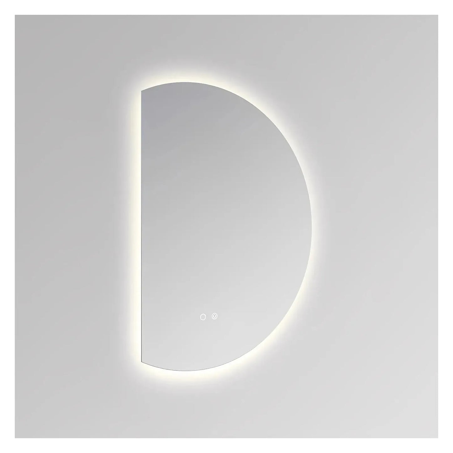 LUXOR HALF LED VANITY ROUND MIRROR - ADJUSTABLE TEMP. & BRIGHTNESS - 32 x 23
