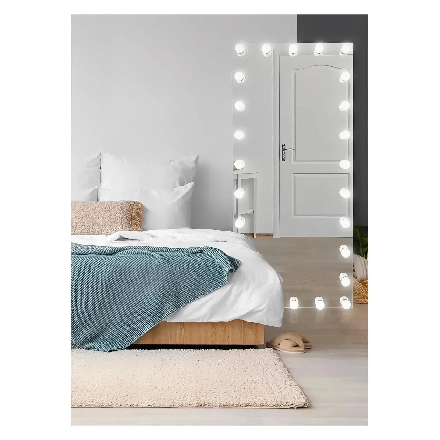 MIRA LED LIGHTED HOLLYWOOD VANITY RECTANGLE MIRROR - CAN BE WALL MOUNTED - 85x40