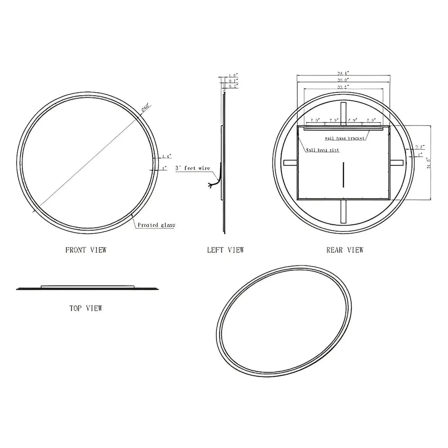 ASTRA LED LIGHTED BATHROOM VANITY ROUND MIRROR - 60 x 60