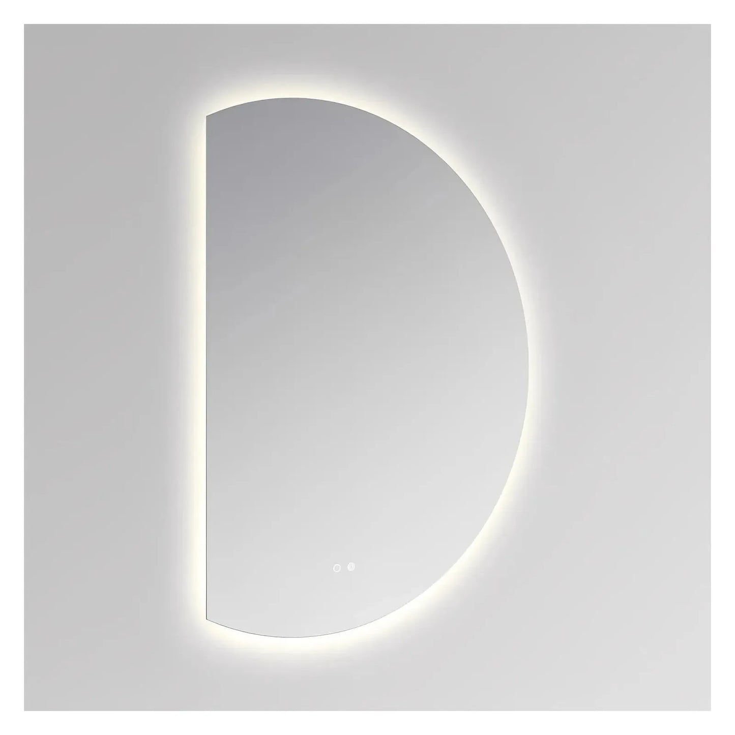 LUXOR HALF LED VANITY ROUND MIRROR - ADJUSTABLE TEMP. & BRIGHTNESS - 48 x 35