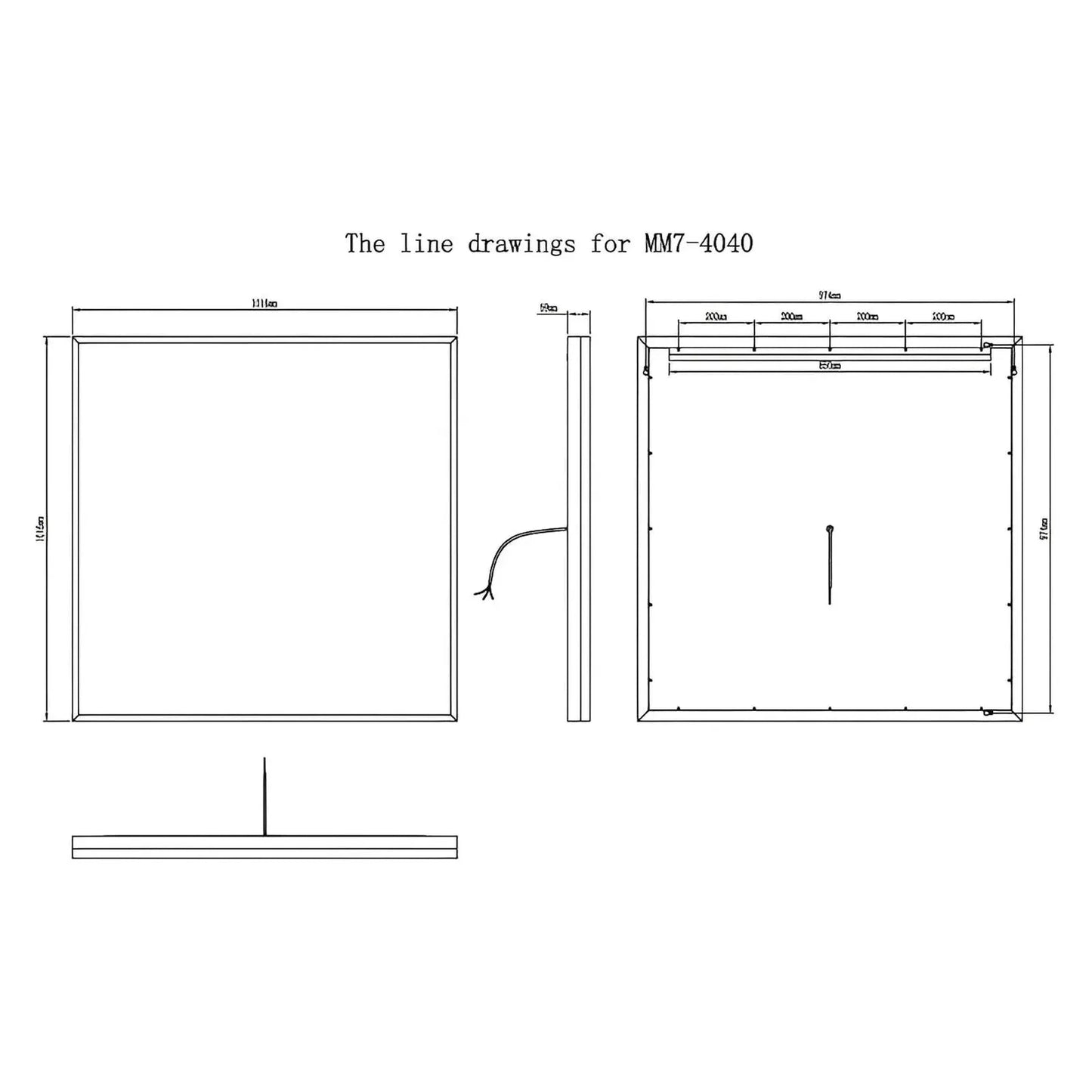 NEBULA LED LIGHTED BATHROOM VANITY RECTANGLE MIRROR - 40 x 40
