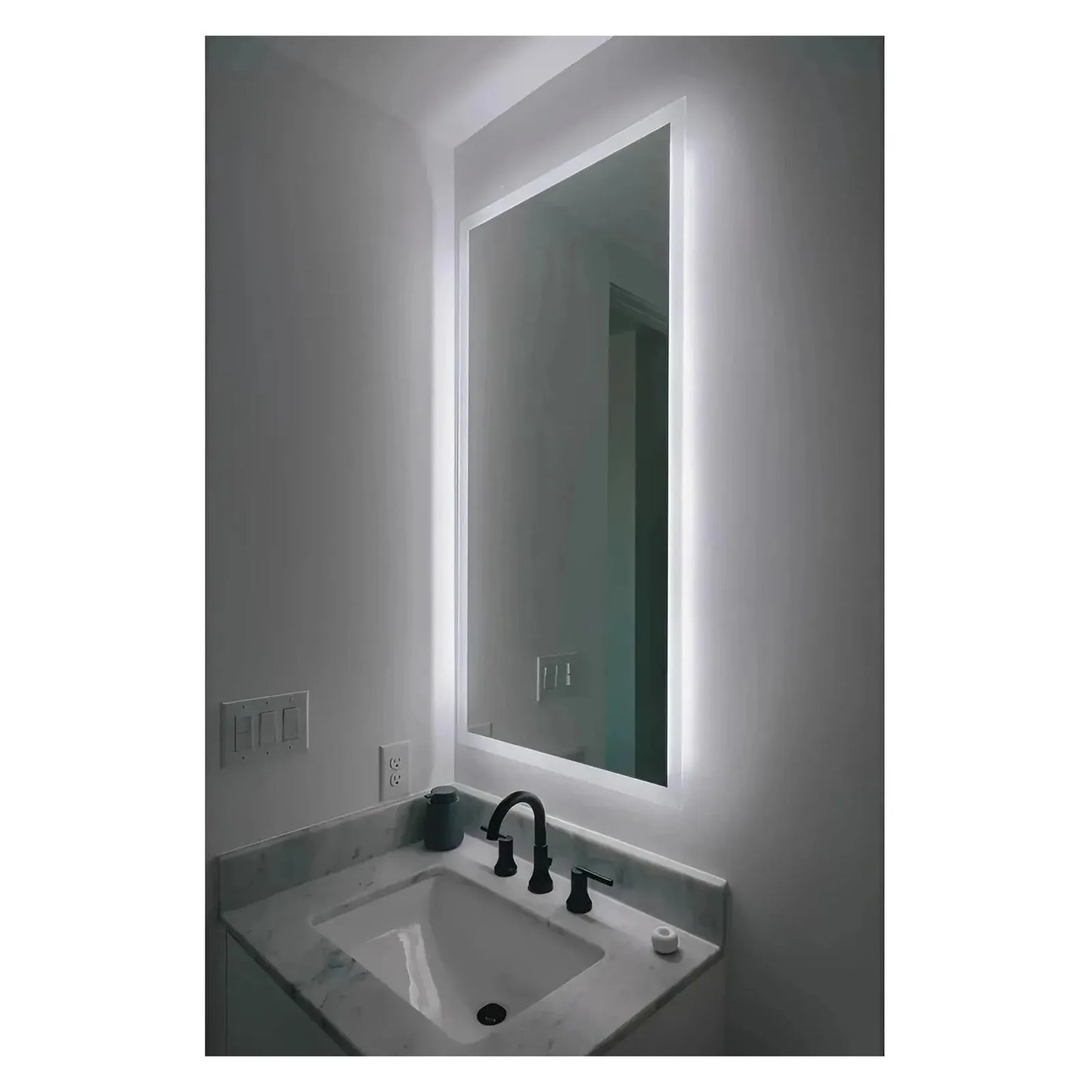 ZEPHYRA LED LIGHTED BATHROOM VANITY RECTANGLE MIRROR - 60 x 28