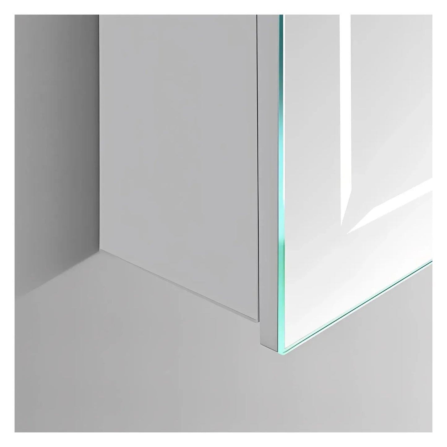 ELARA II CONDUCTIVE HINGE-POWERED LED CABINET VANITY SQUARE MIRROR - 28 x 48