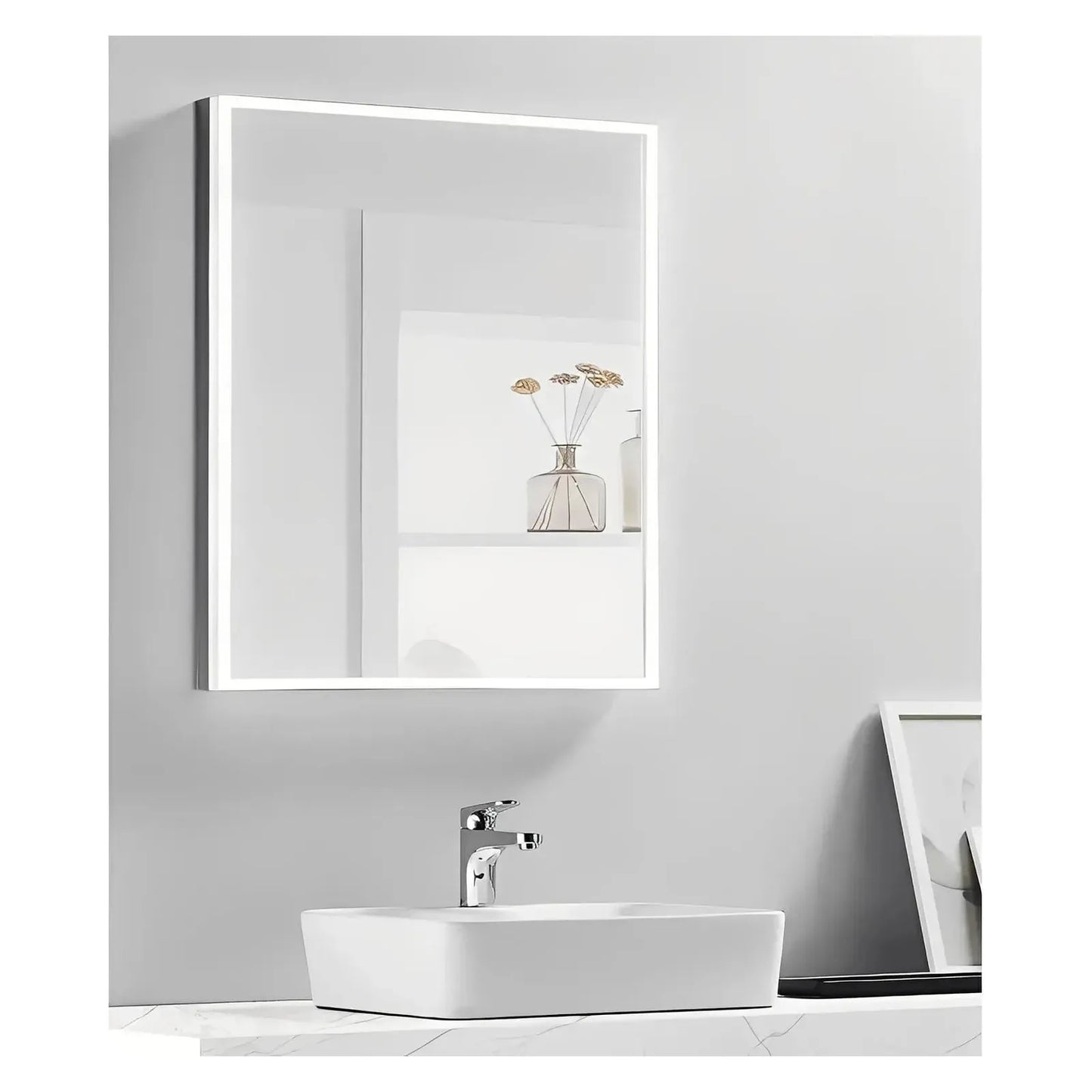 NEBULA LED LIGHTED BATHROOM VANITY RECTANGLE MIRROR - 32 x 24