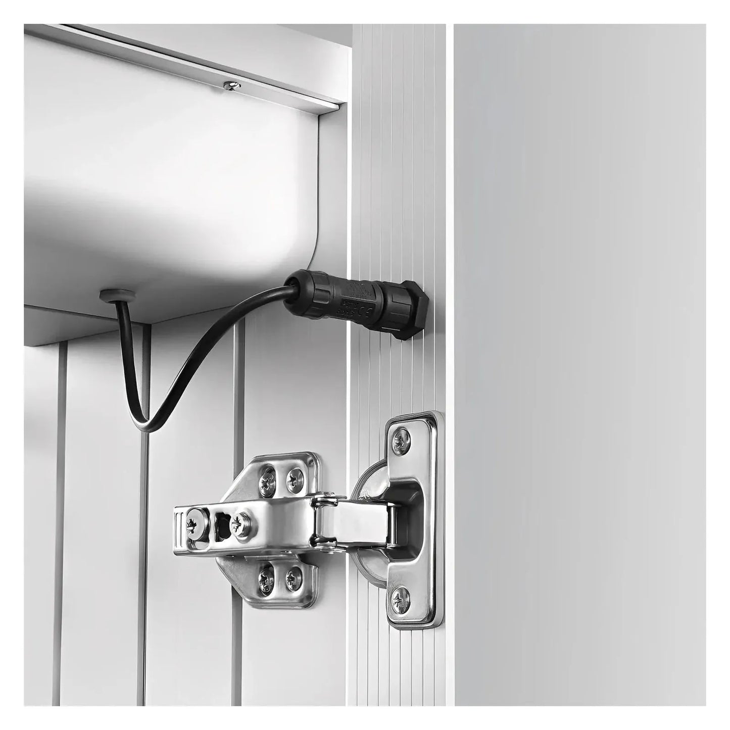 LYLA I LED LIGHTED BATHROOM CABINET VANITY SQUARE MIRROR - Left Side