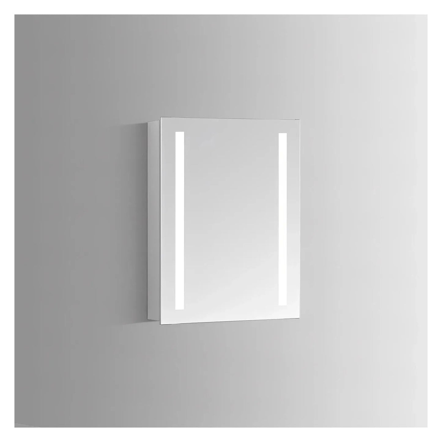 ZENORA LED LIGHTED BATHROOM CABINET VANITY SQUARE MIRROR - LEFT OPEN