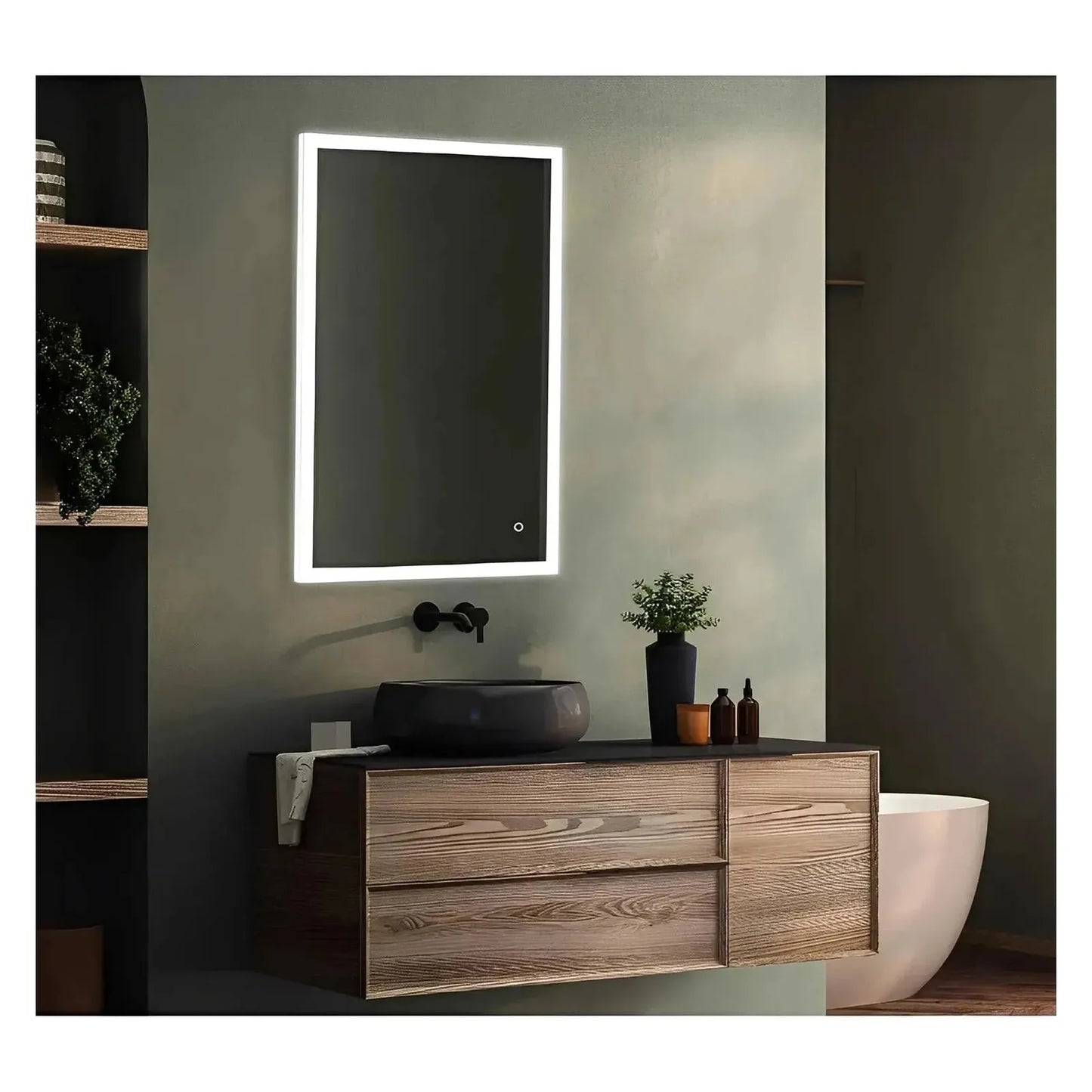 ORION LED ILLUMINATED VANITY RECTANGLE MIRROR - 40 x 24