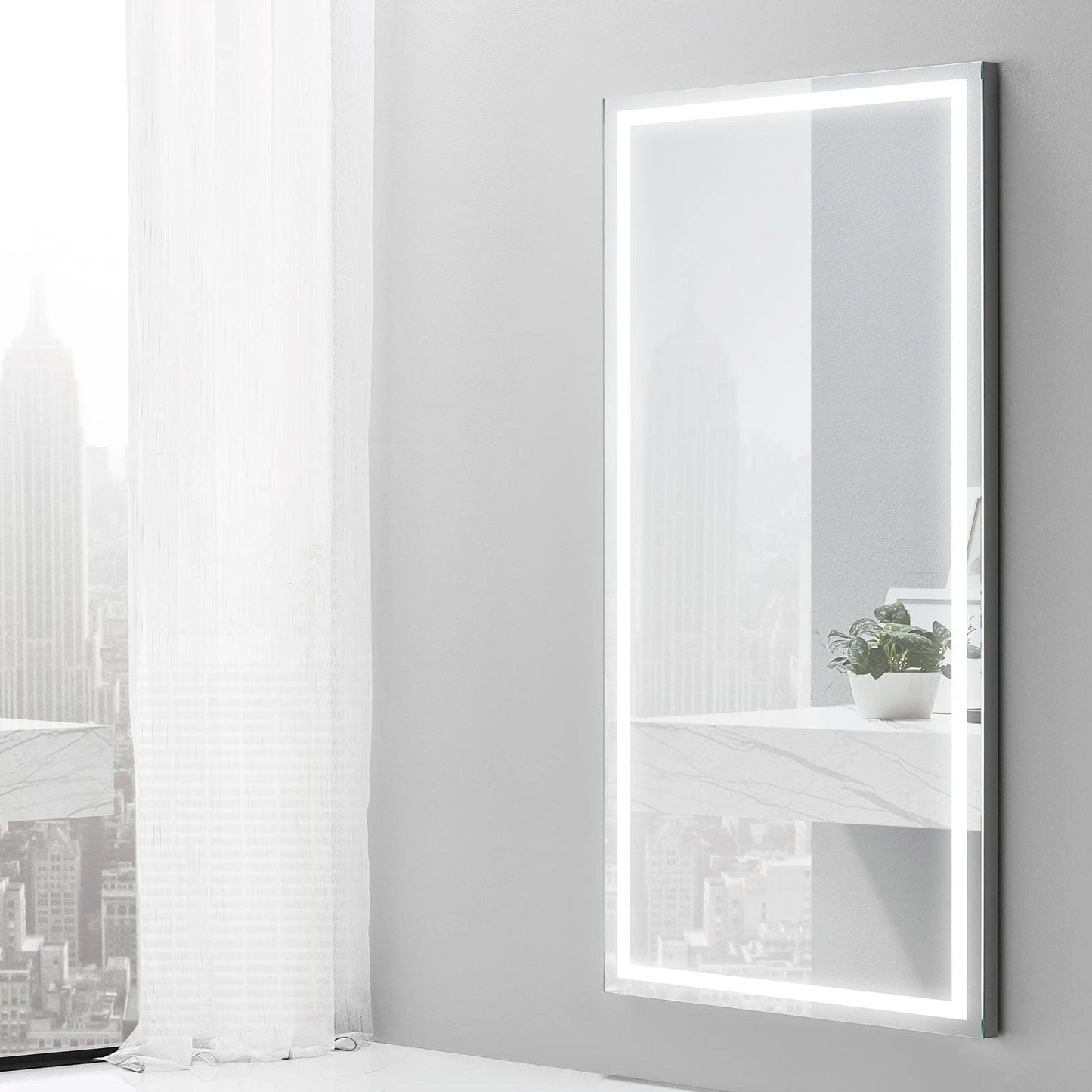 ZEPHYR LED LIGHTED BATHROOM VANITY RECTANGLE MIRROR - 60 x 28