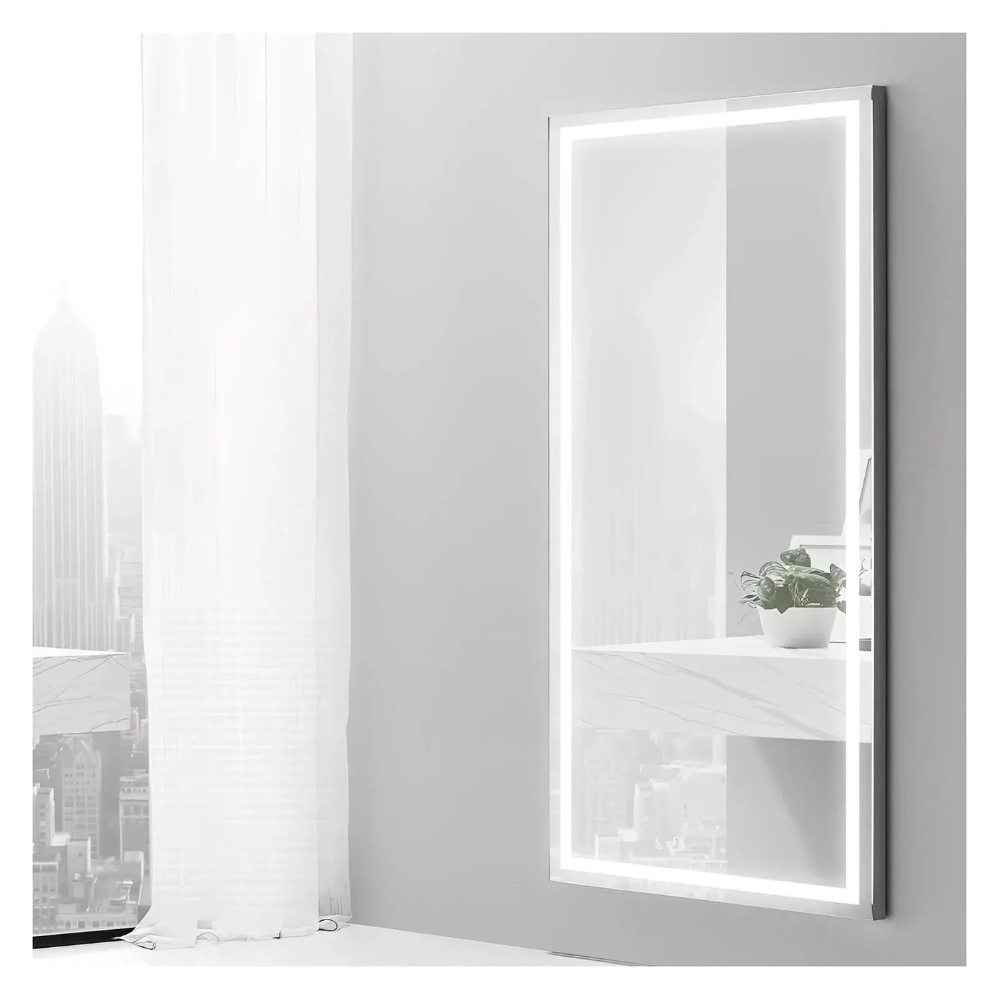 ZEPHYR LED LIGHTED BATHROOM VANITY RECTANGLE MIRROR - 60 x 28