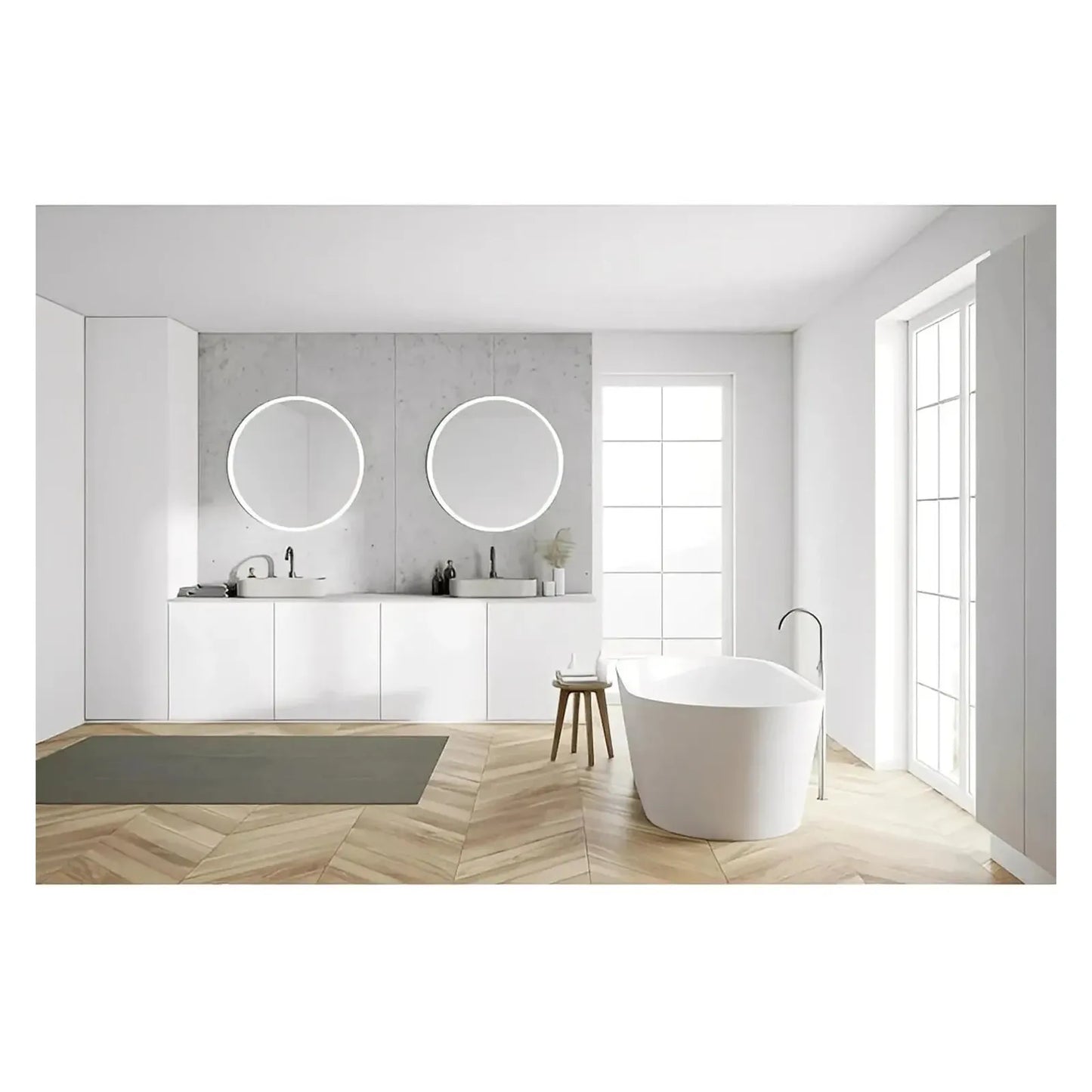 DIAFOTIZO LED LIGHTED BATHROOM VANITY ROUND MIRROR - 48 x 48