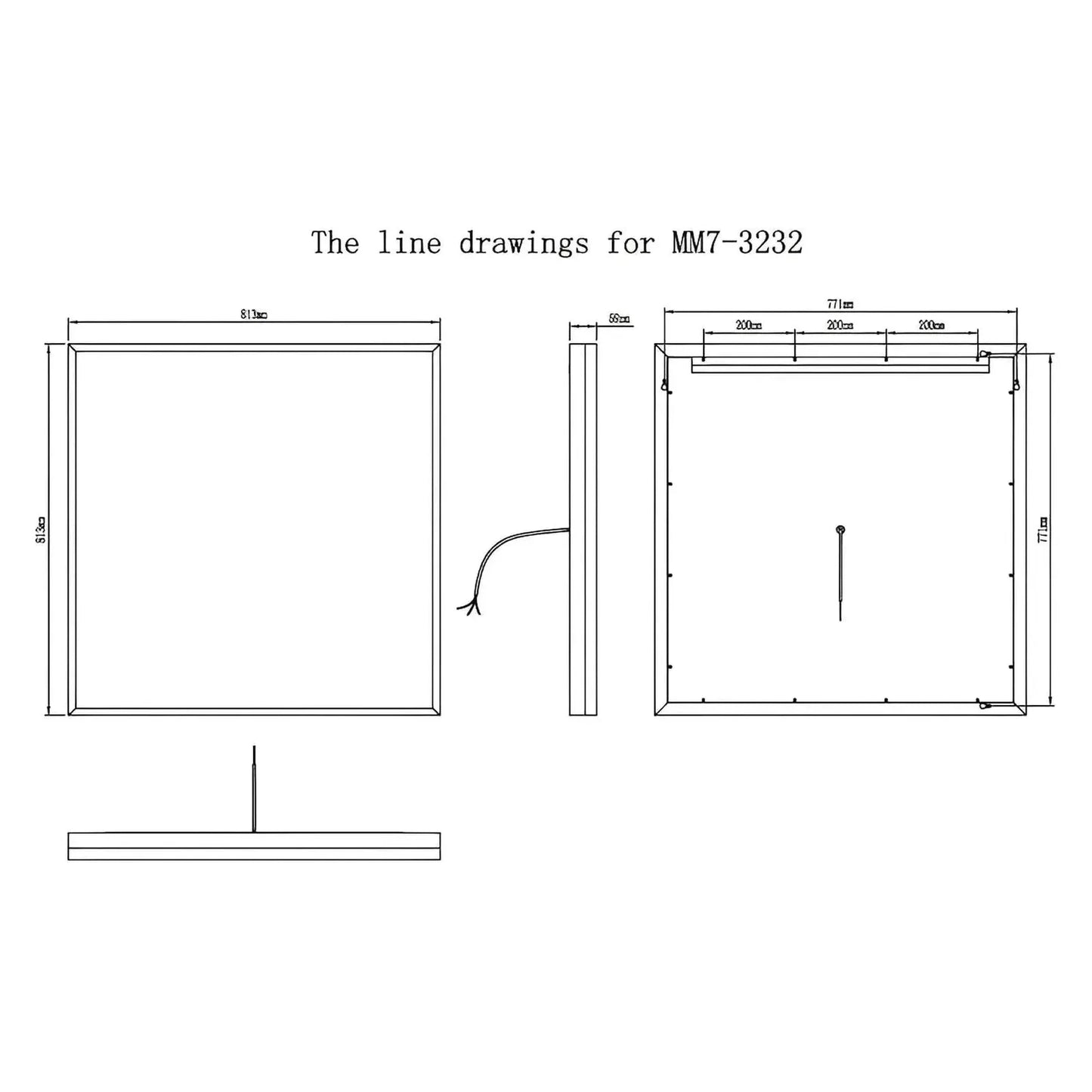 NEBULA LED LIGHTED BATHROOM VANITY RECTANGLE MIRROR - 32 x 32