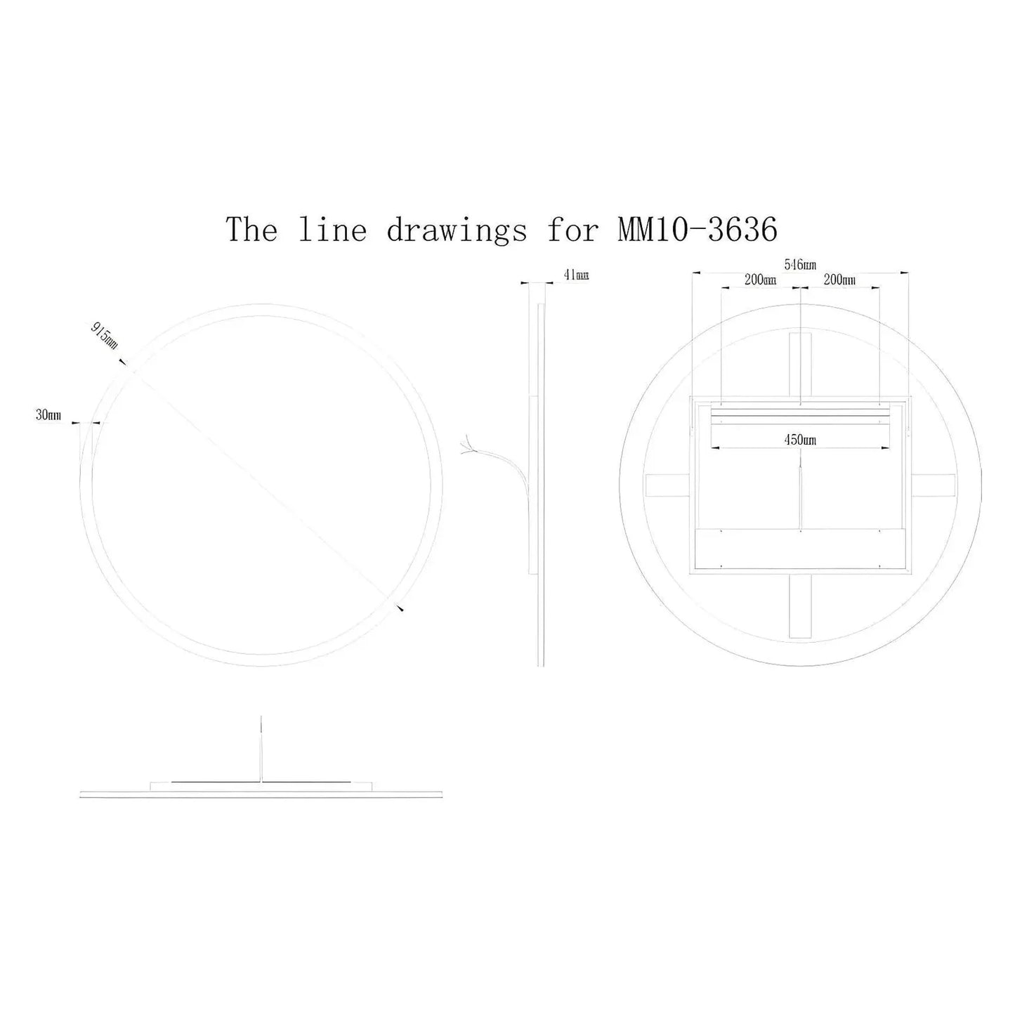 DIAFOTIZO LED LIGHTED BATHROOM VANITY ROUND MIRROR - 36 x 36