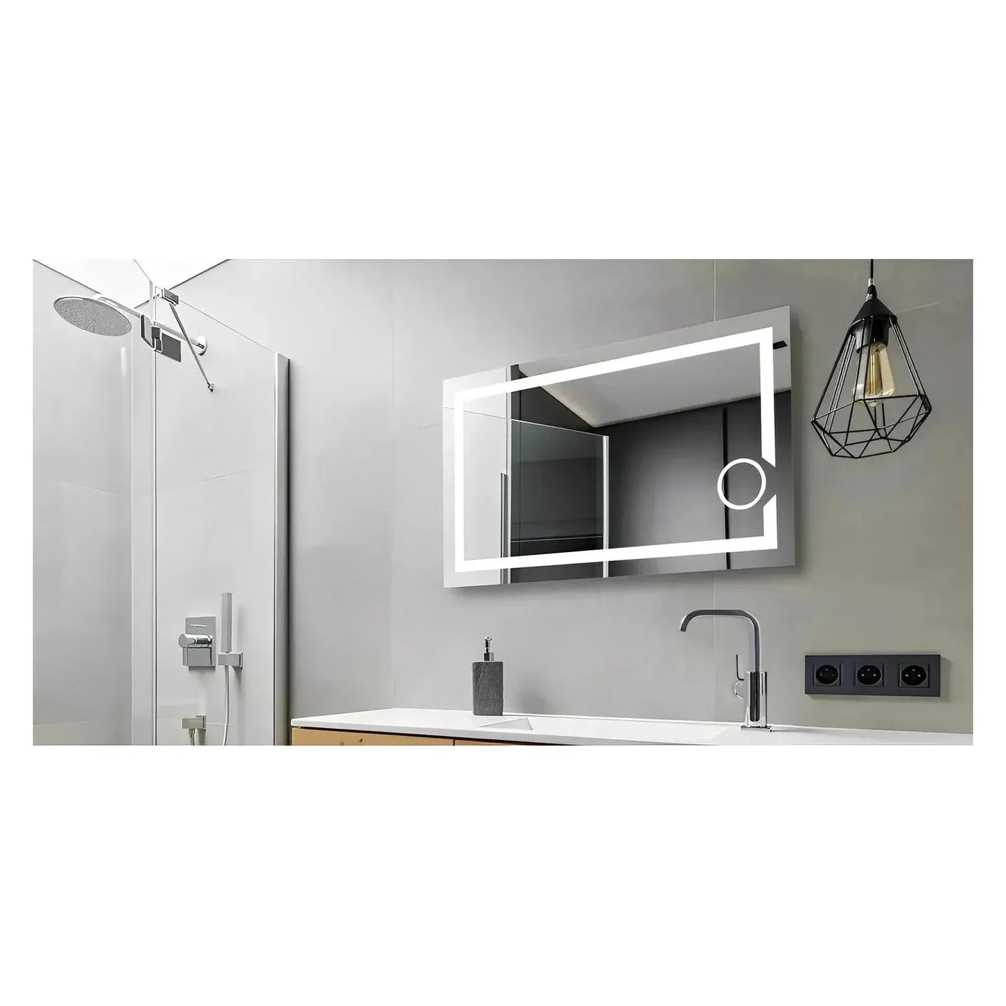 LYDEN LED LIGHTED BATHROOM VANITY MIRROR - RECTANGLE - 28 x 48