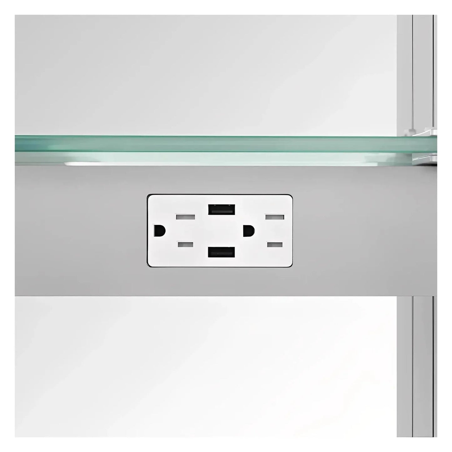 ELARA II CONDUCTIVE HINGE-POWERED LED CABINET VANITY SQUARE MIRROR - 28 x 48