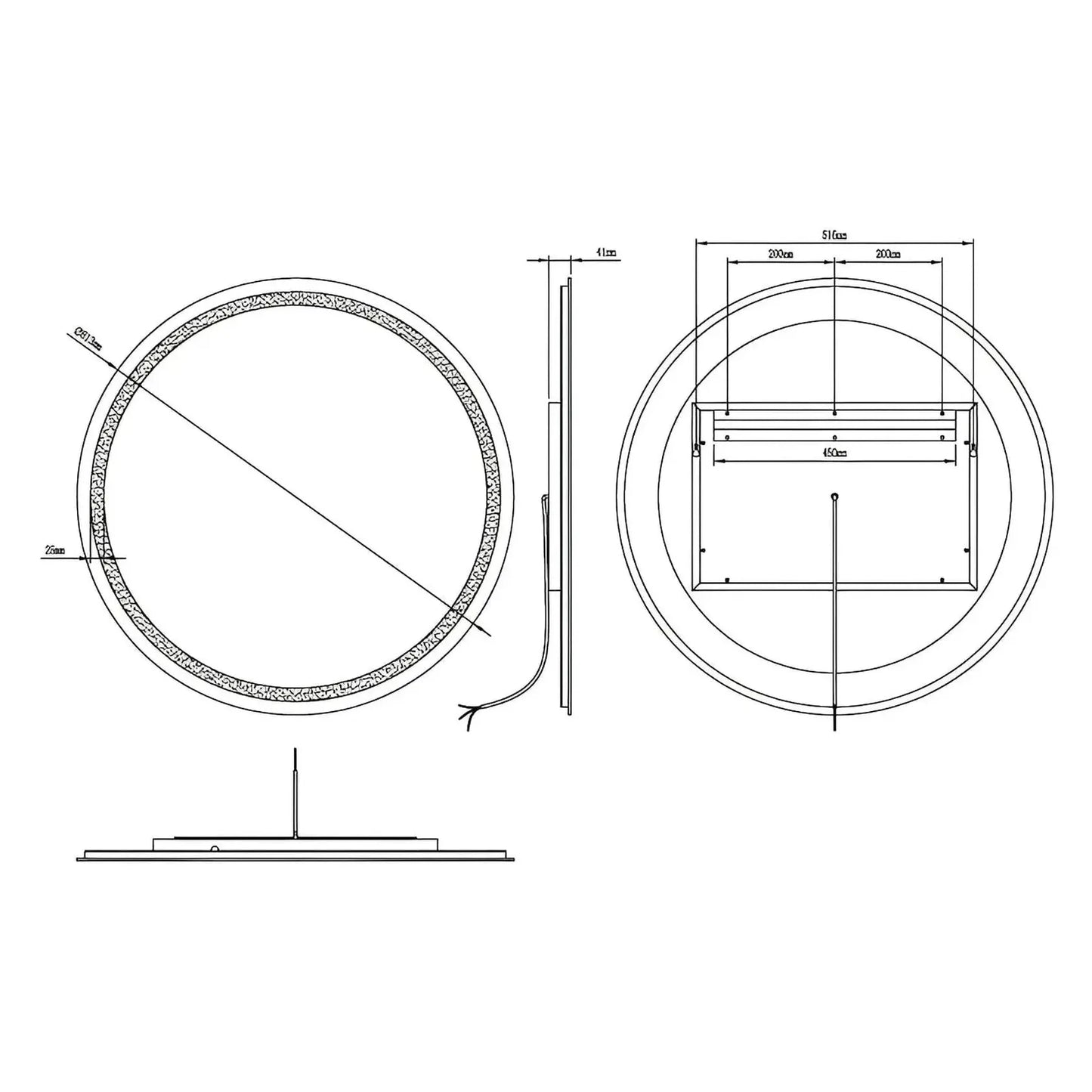 ASTRA LED LIGHTED BATHROOM VANITY ROUND MIRROR - 32 x 32