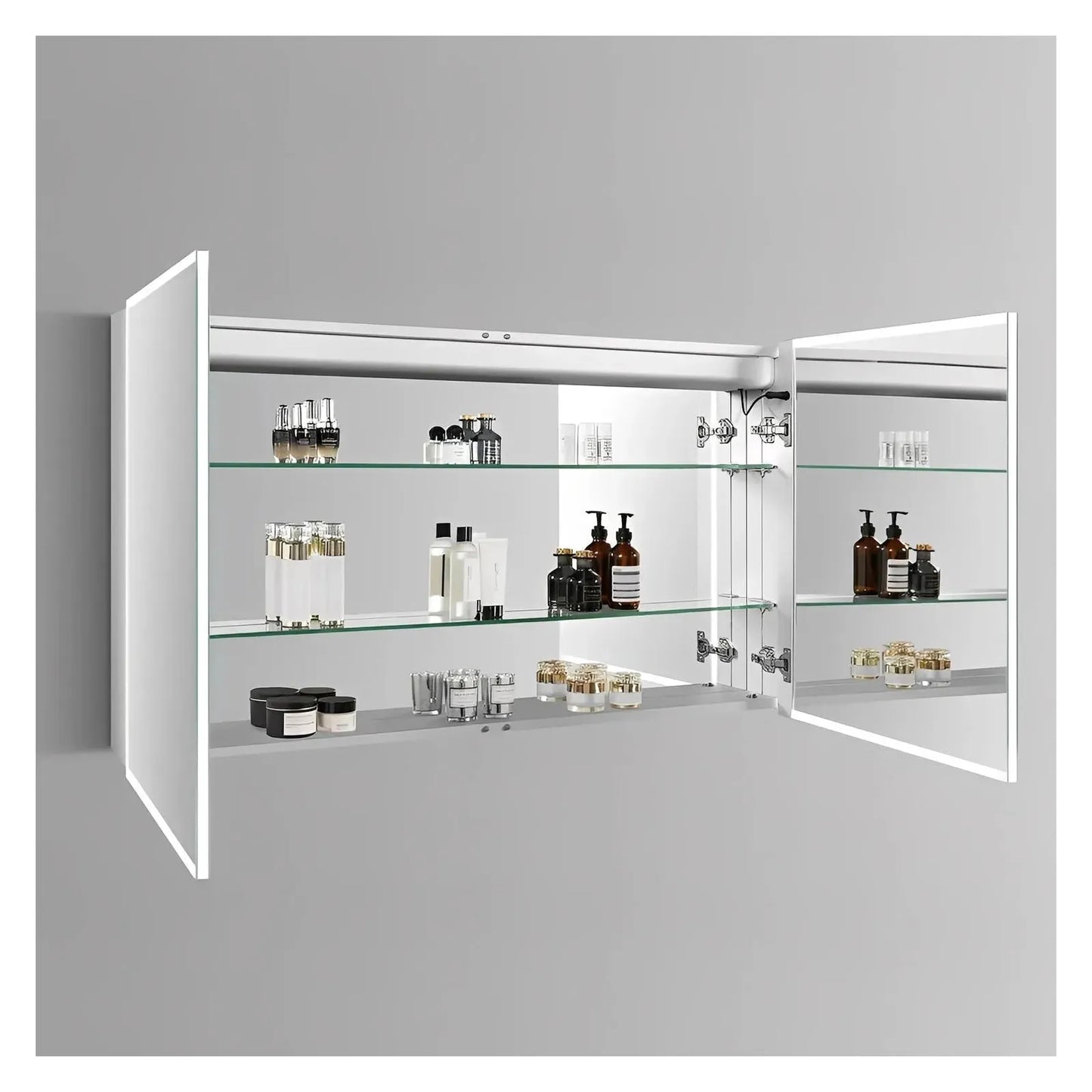 LYLA II LED LIGHTED BATHROOM CABINET VANITY SQUARE MIRROR - 36 x 48