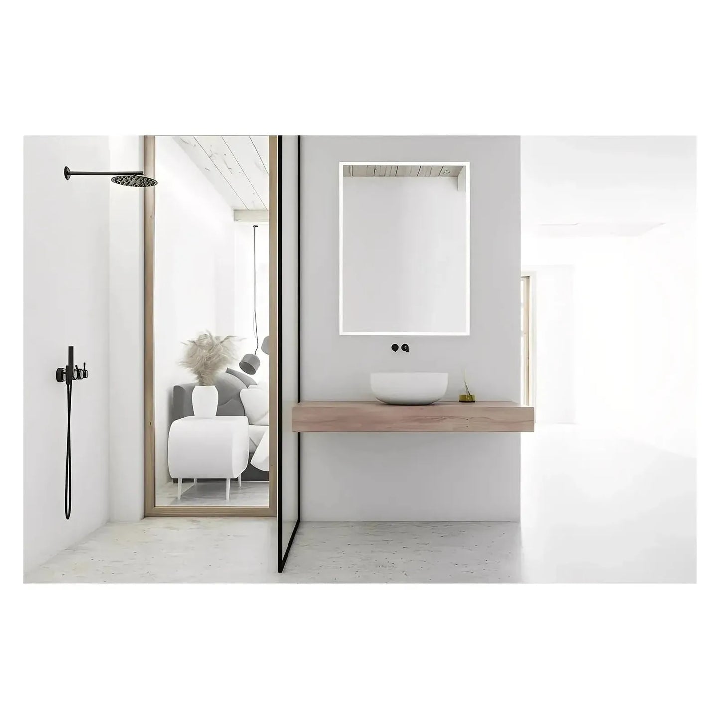 LYLA I LED LIGHTED BATHROOM CABINET VANITY MIRROR - Right Side