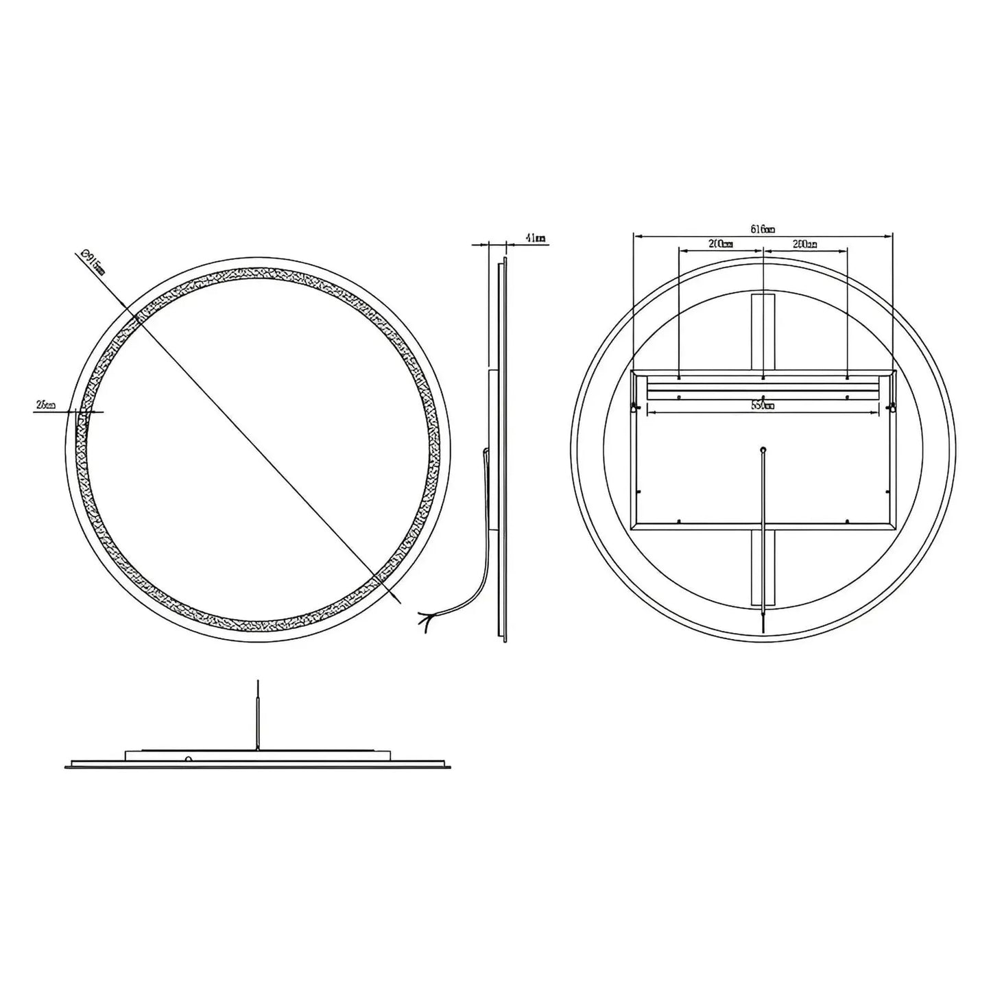 ASTRA LED LIGHTED BATHROOM VANITY ROUND MIRROR - 36 x 36 - (Sold individually)