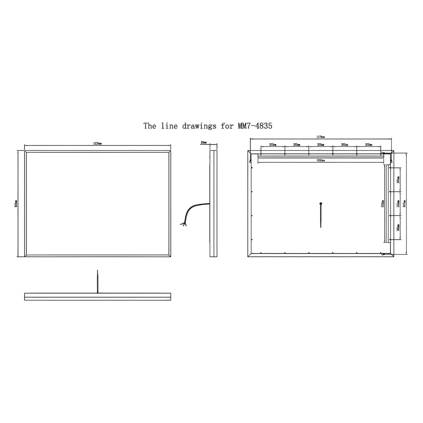 NEBULA LED LIGHTED BATHROOM VANITY RECTANGLE MIRROR - 48 x 35