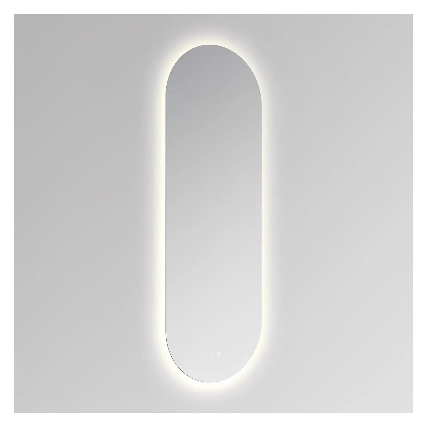 LUXOR PILL LED VANITY OVAL MIRROR - BACKLIT - ADJUSTABLE TEMP. & BRIGHTNESS - 23 x 70