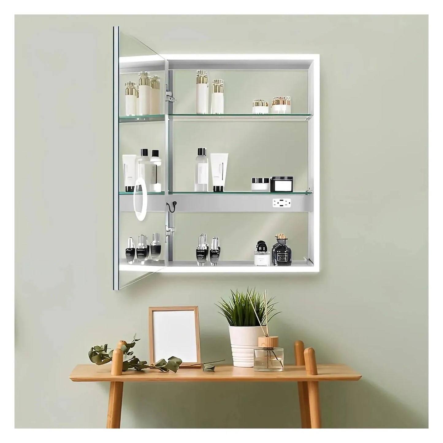 SYRENE LED ILLUMINATED CABINET VANITY RECTANGLE MIRROR - 32 x 24