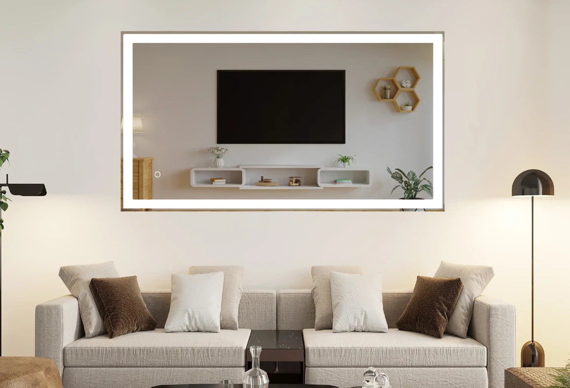 XANTHE LED ILLUMINATED VANITY MIRROR - 60 x 28 - ADJUSTABLE COLOR & TEMPERATURE
