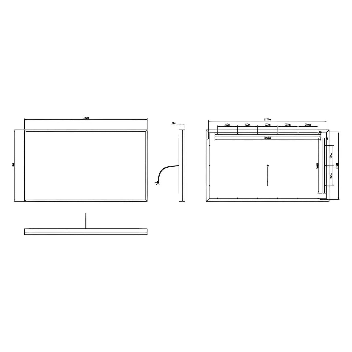 NEBULA LED LIGHTED BATHROOM VANITY RECTANGLE MIRROR - 48 x 28 - (Sold as 1)
