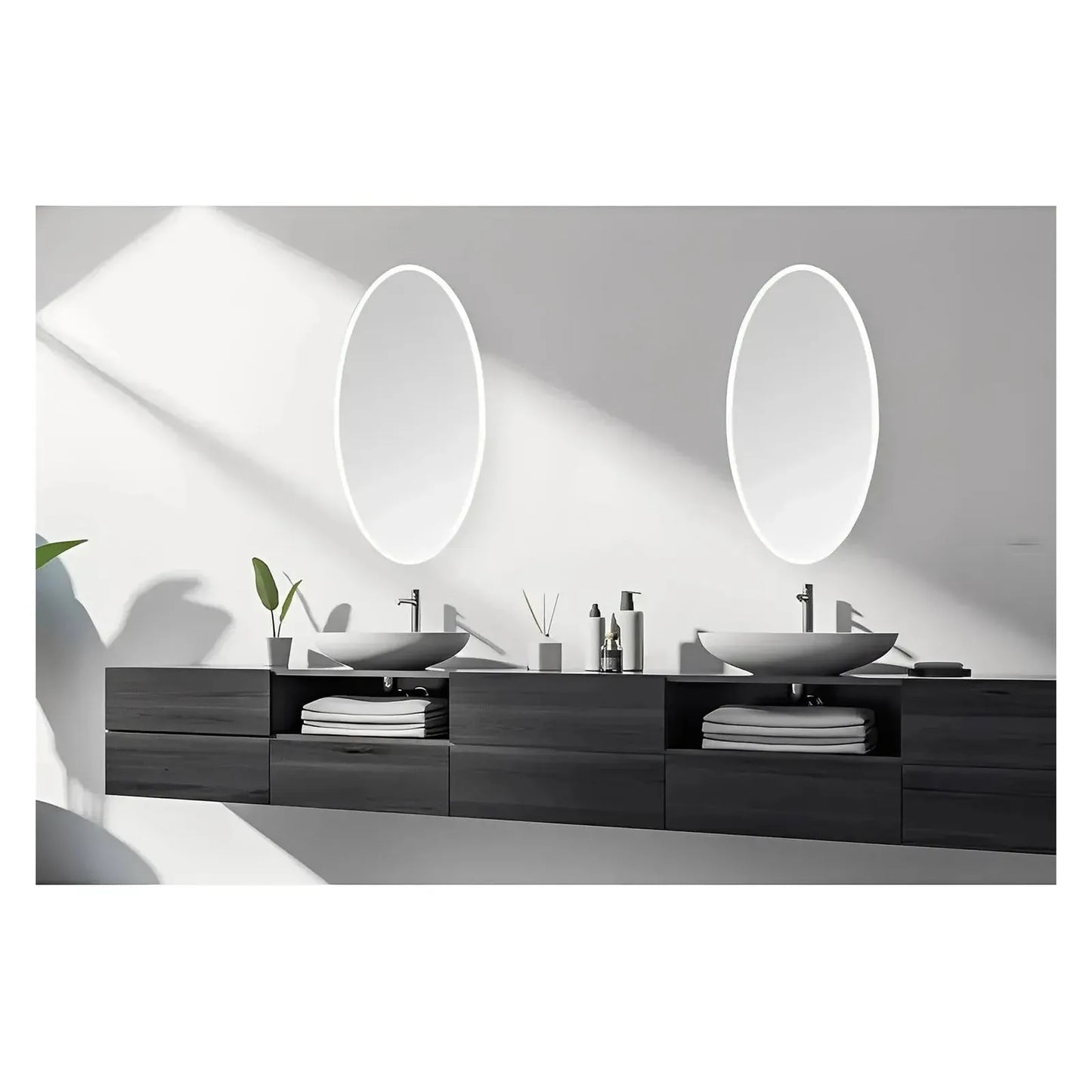 NEBULA OVAL LED LIGHTED BATHROOM VANITY OVAL MIRROR - 48 x 30 - (Sold as 1)