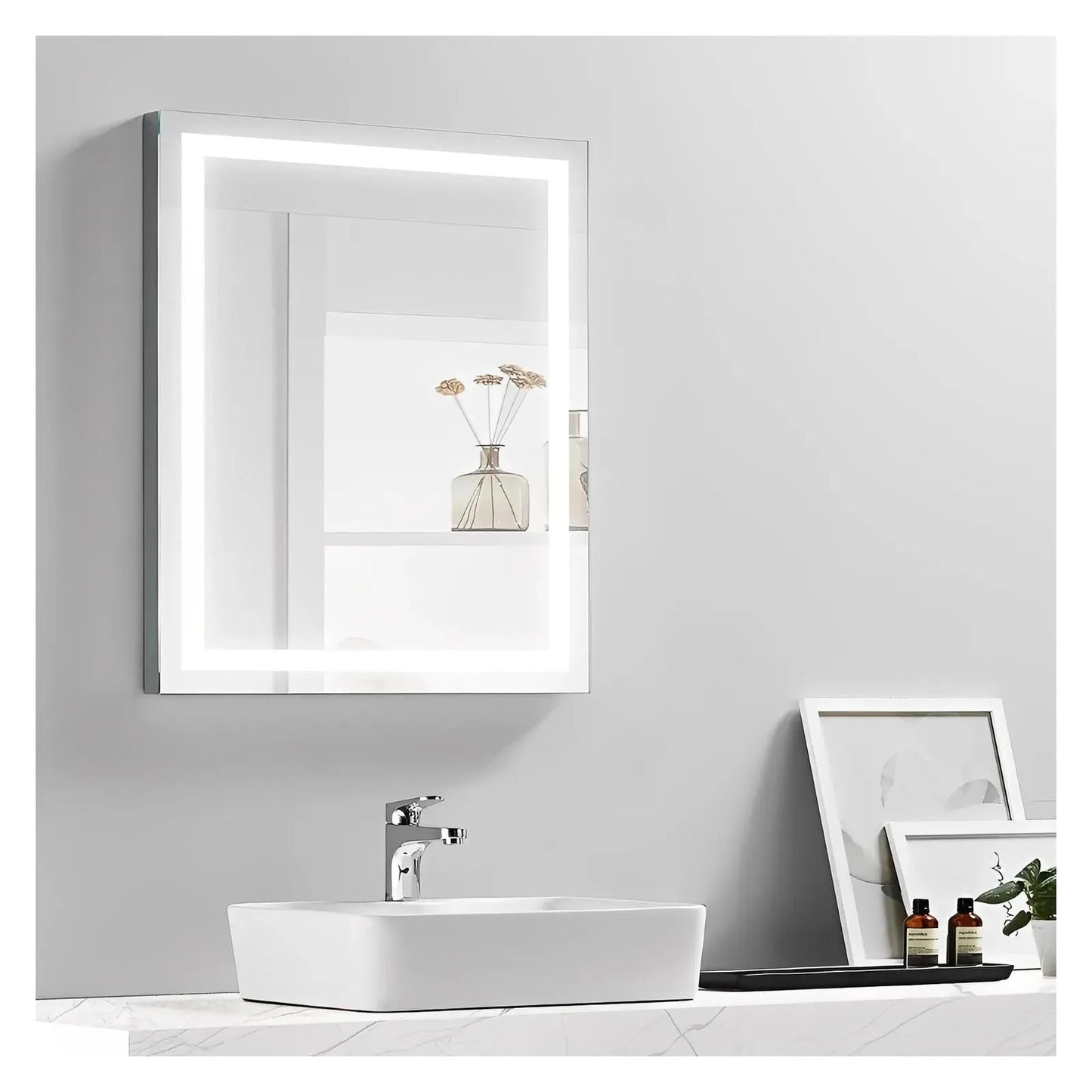 ZEPHYR LED LIGHTED BATHROOM VANITY RECTANGLE MIRROR - 32 x 24